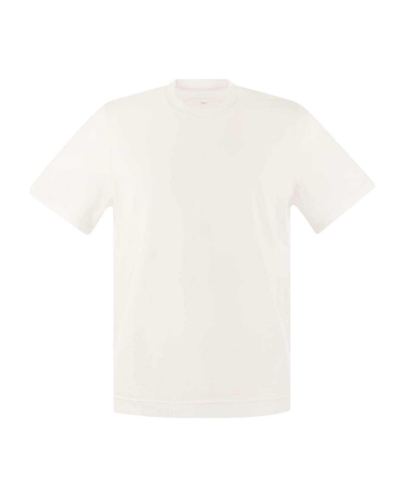 Fedeli Short-sleeved Cotton T-shirt - White