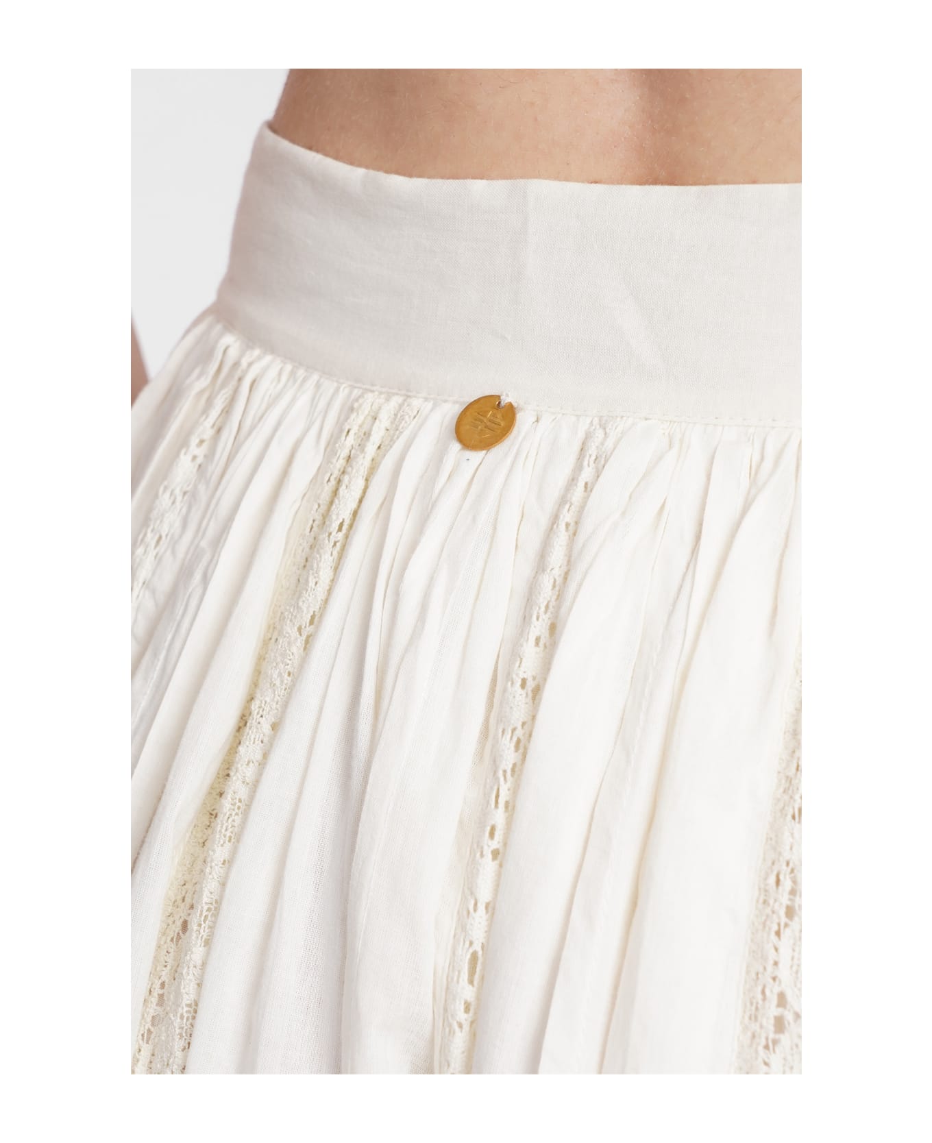 Antik Batik Aloha Skirt In Beige Cotton - CREAM