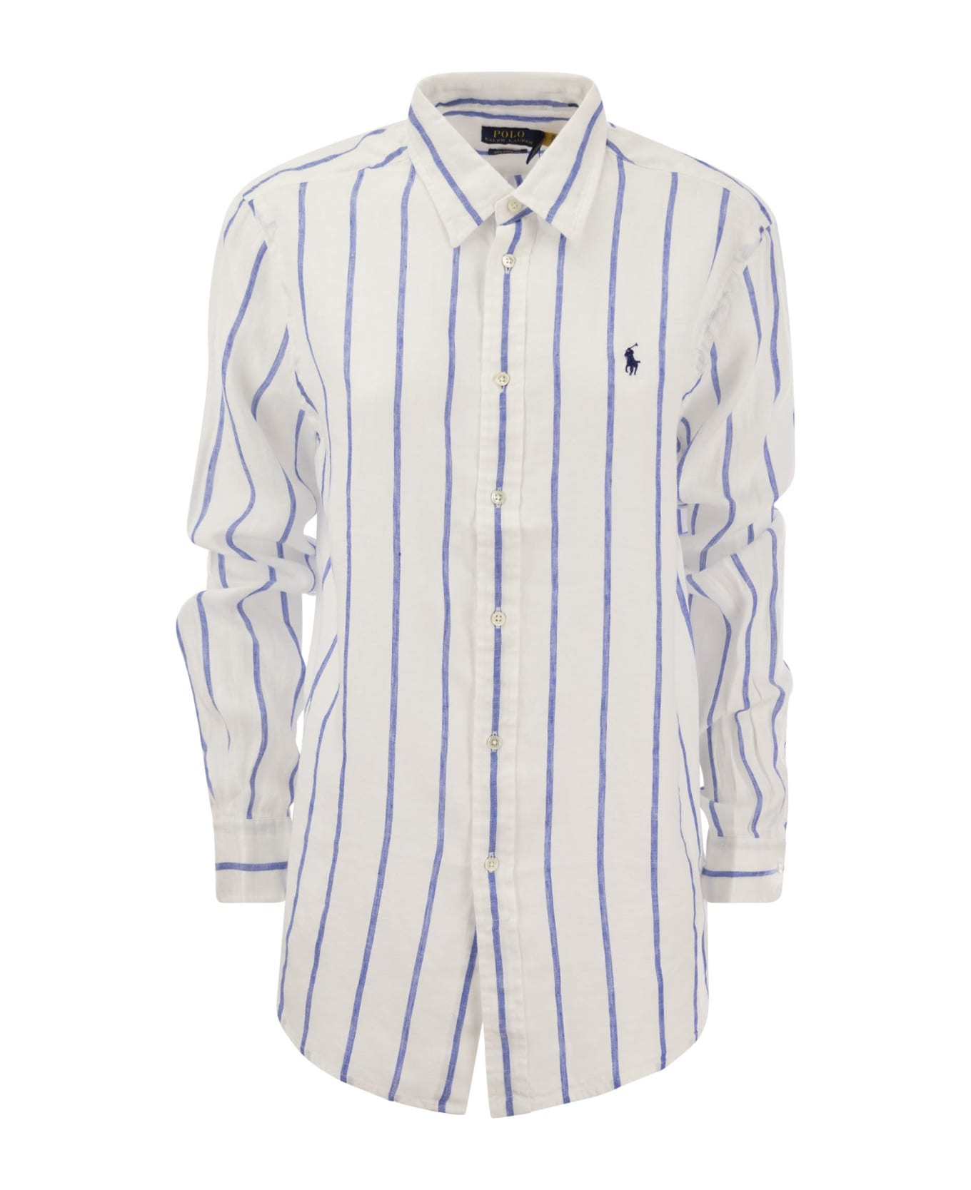 Polo Ralph Lauren Embroidered Linen Shirt - WHITEROYAL