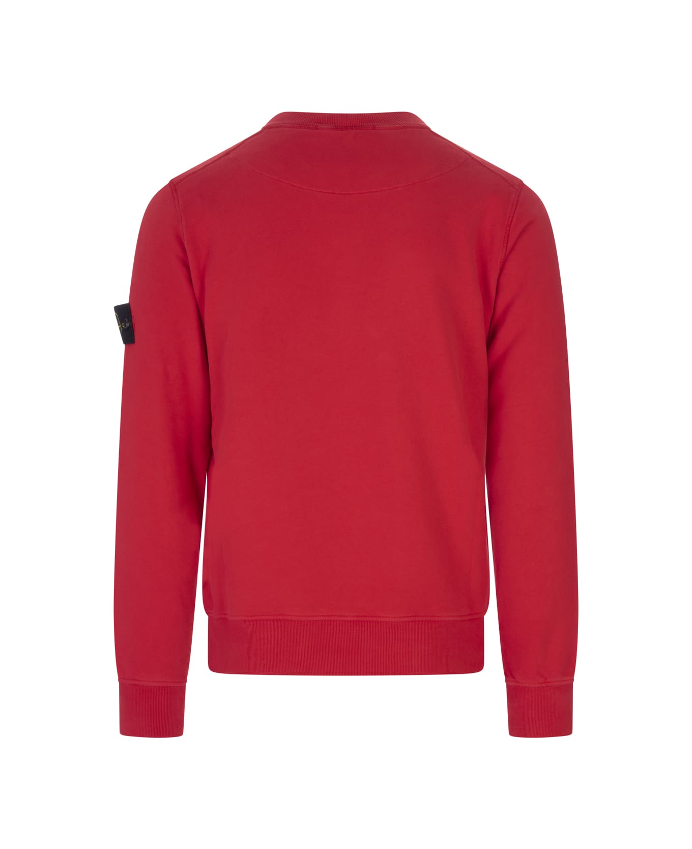 Stone Island Man Crew-neck Sweatshirt In Red Cotton - Rosso