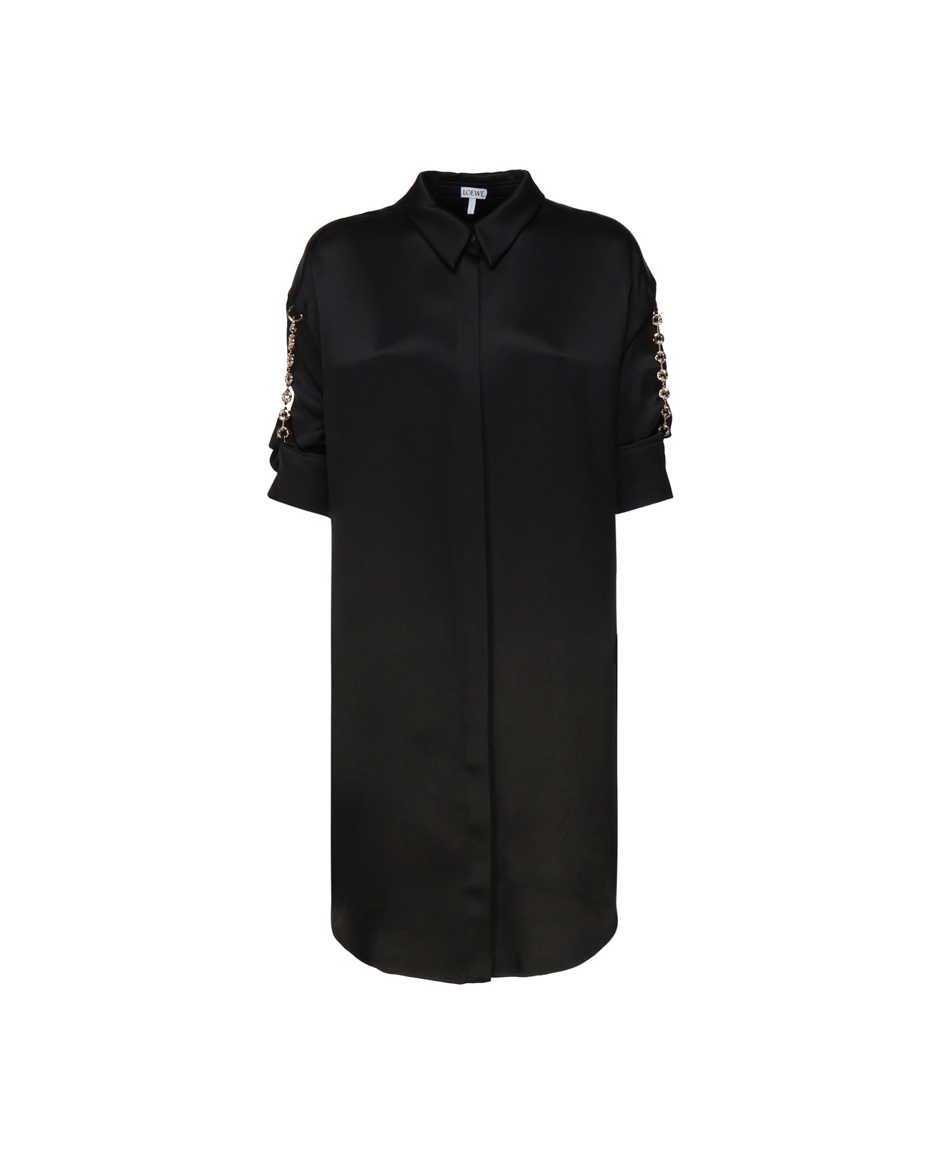 Loewe Shirt Dress In Cotton - Black