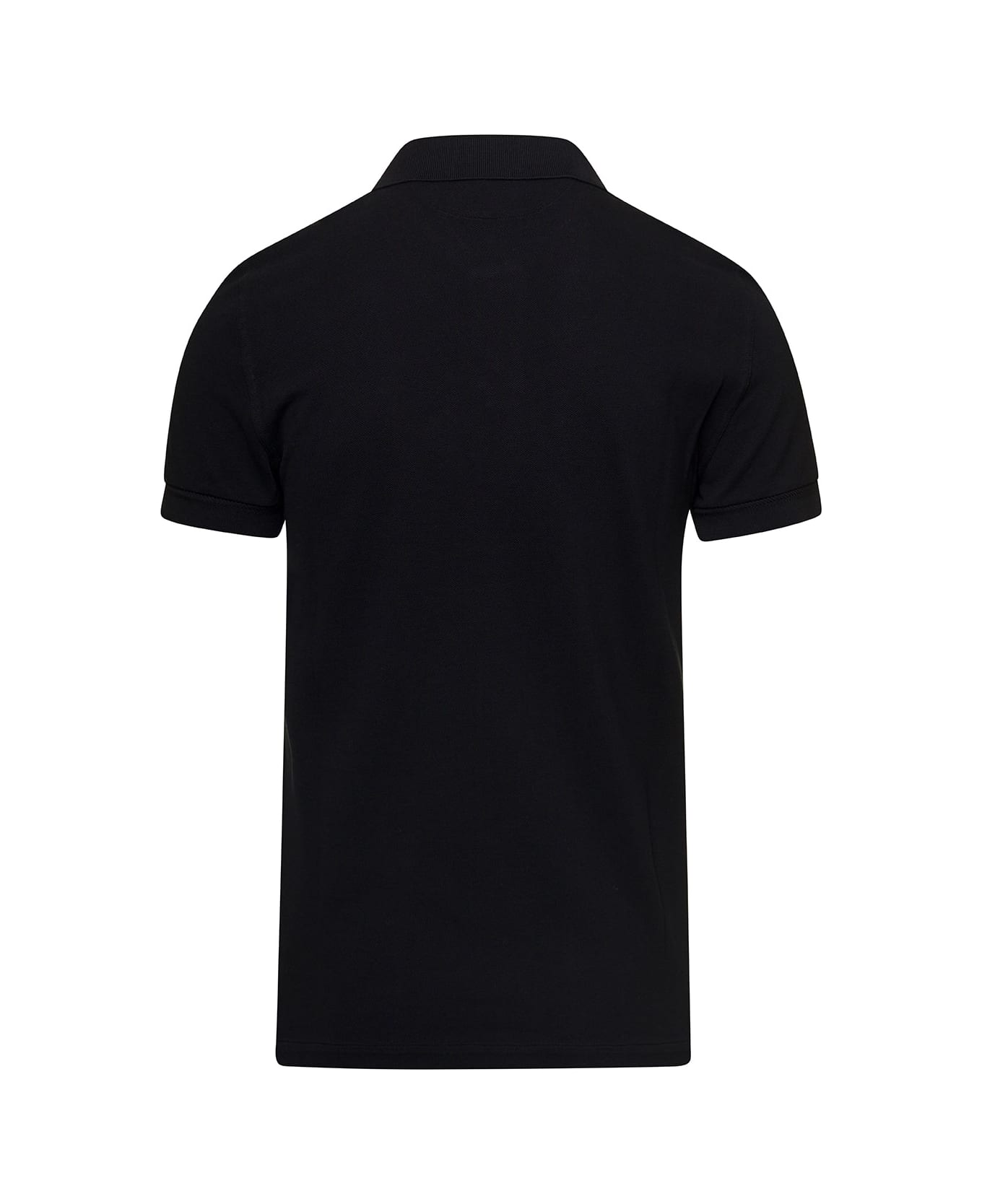 Tom Ford Black Short-sleeves Polo In Cotton Piquet Jersey Man - BLACK