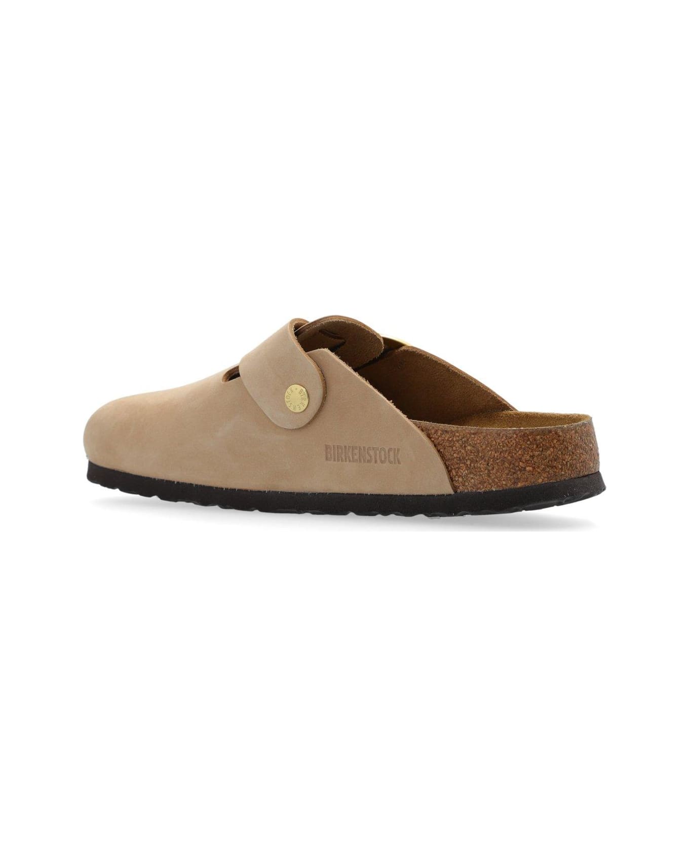 Birkenstock Boston Big Buckle Slides - Beige
