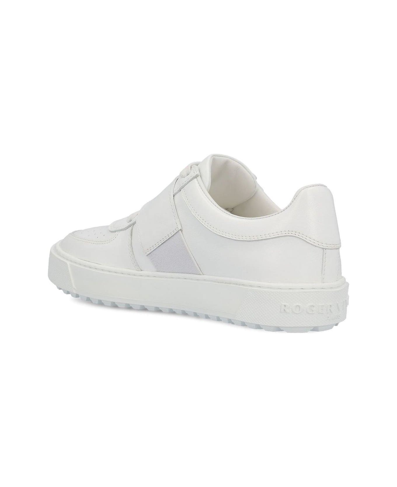 Roger Vivier Embellished Buckle Sneakers - White