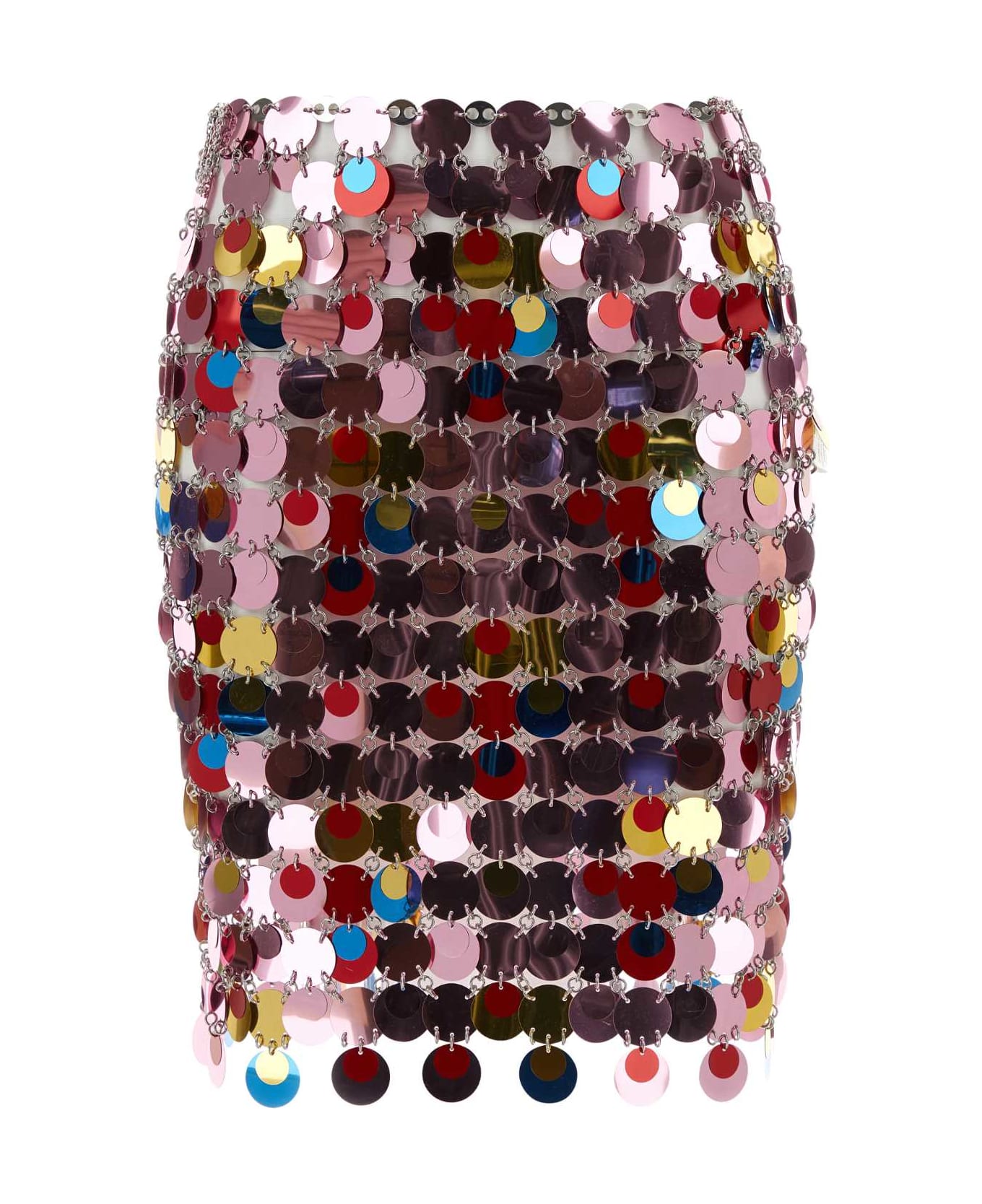 Paco Rabanne Multicolor Maxi Sequins Skirt - PINKMULTICO