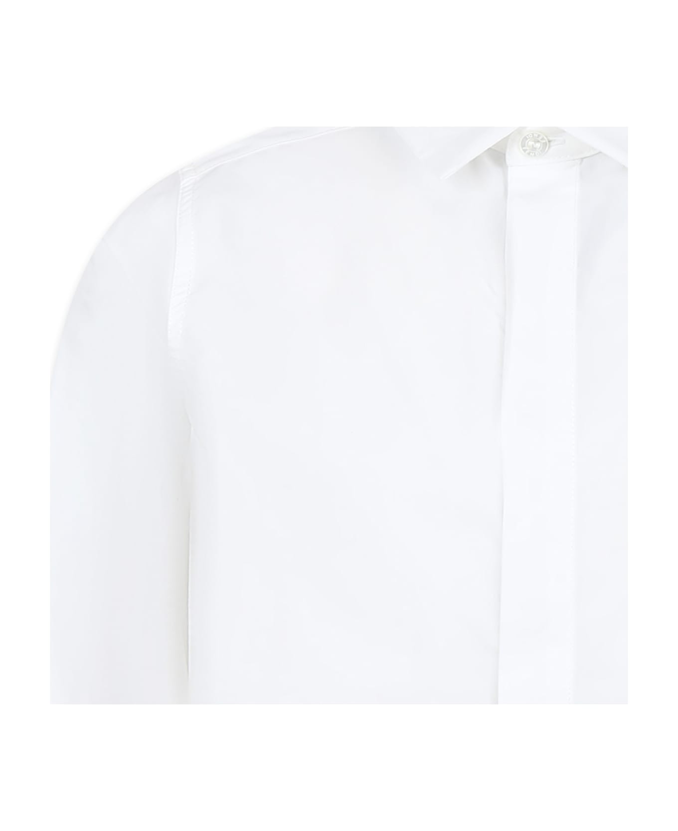 Fendi White Shirt For Boy With Ff - White