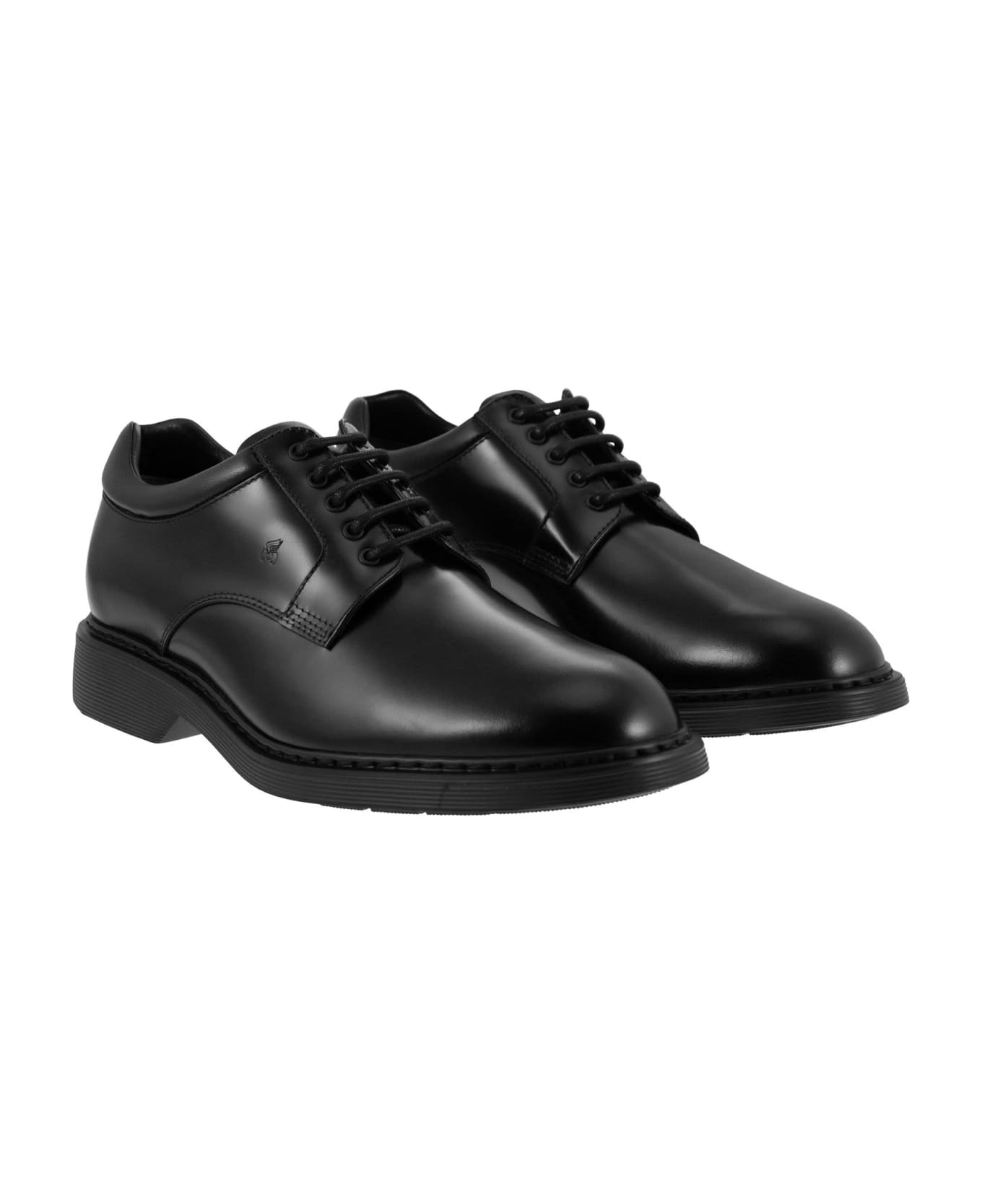 Hogan H576 - Derby Lace-ups With Rubber Bottom - Black