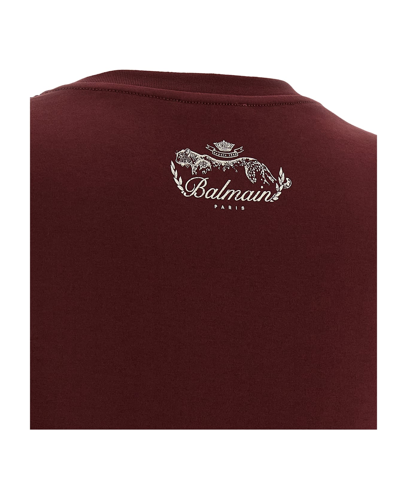 Balmain Knotted Crop T-shirt - Bordeaux