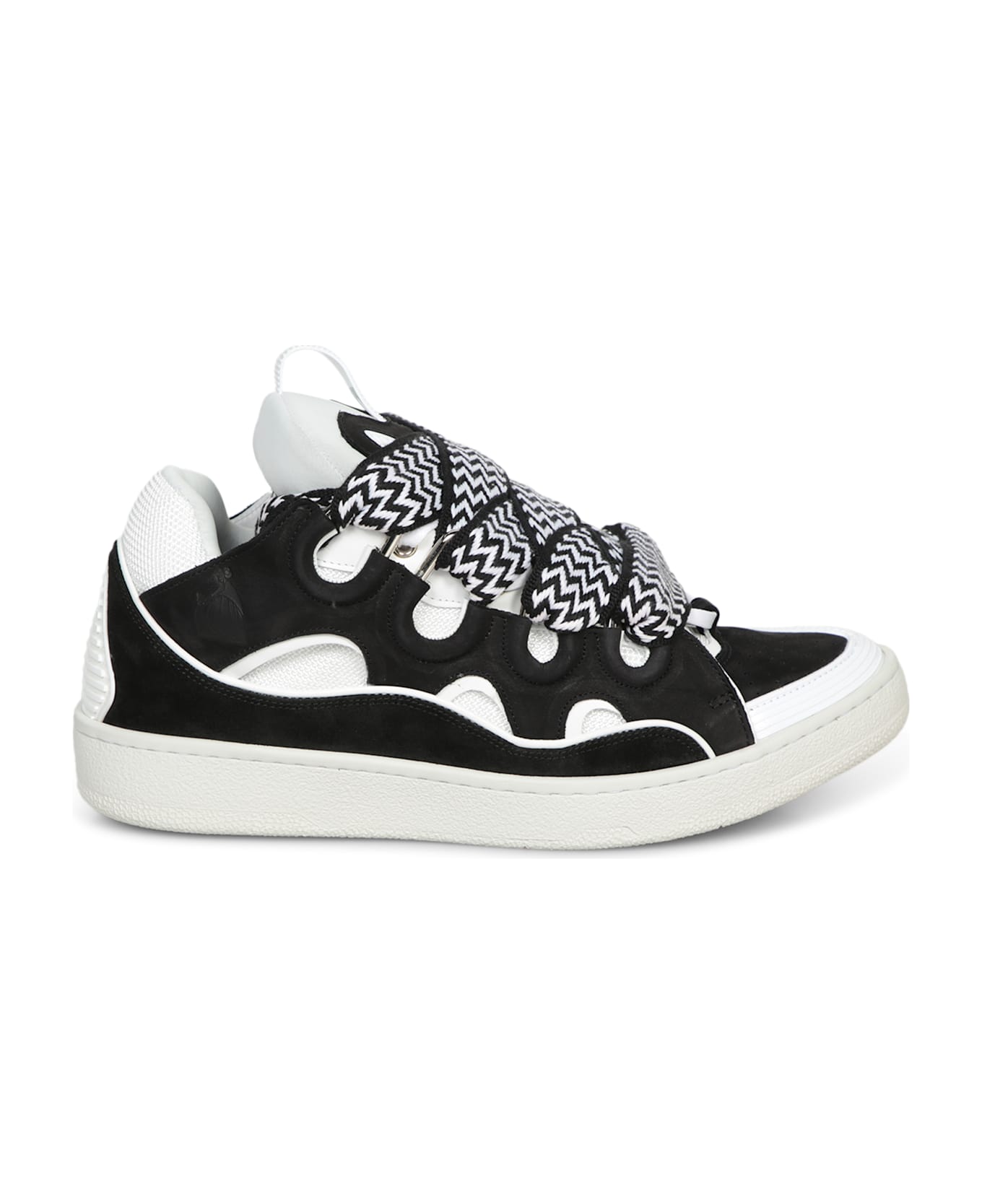 Lanvin Black And White Curb Sneakers - Black