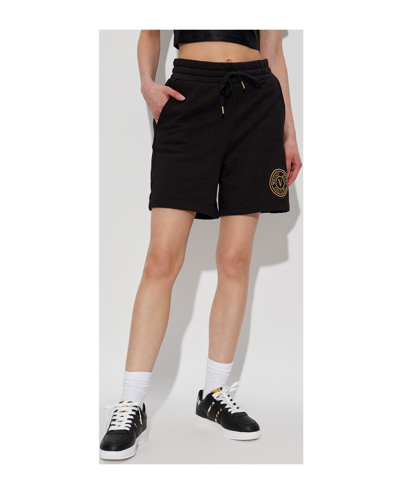Versace Jeans Couture Sweatshirt With Printed Logo - BLACK