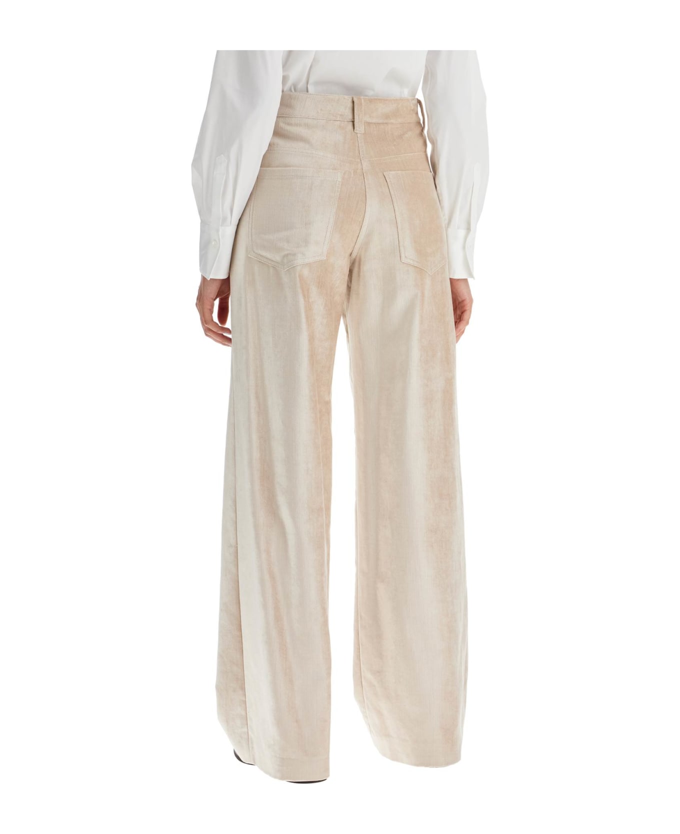 Brunello Cucinelli Velvet Pants For A Stylish Look. - Beige