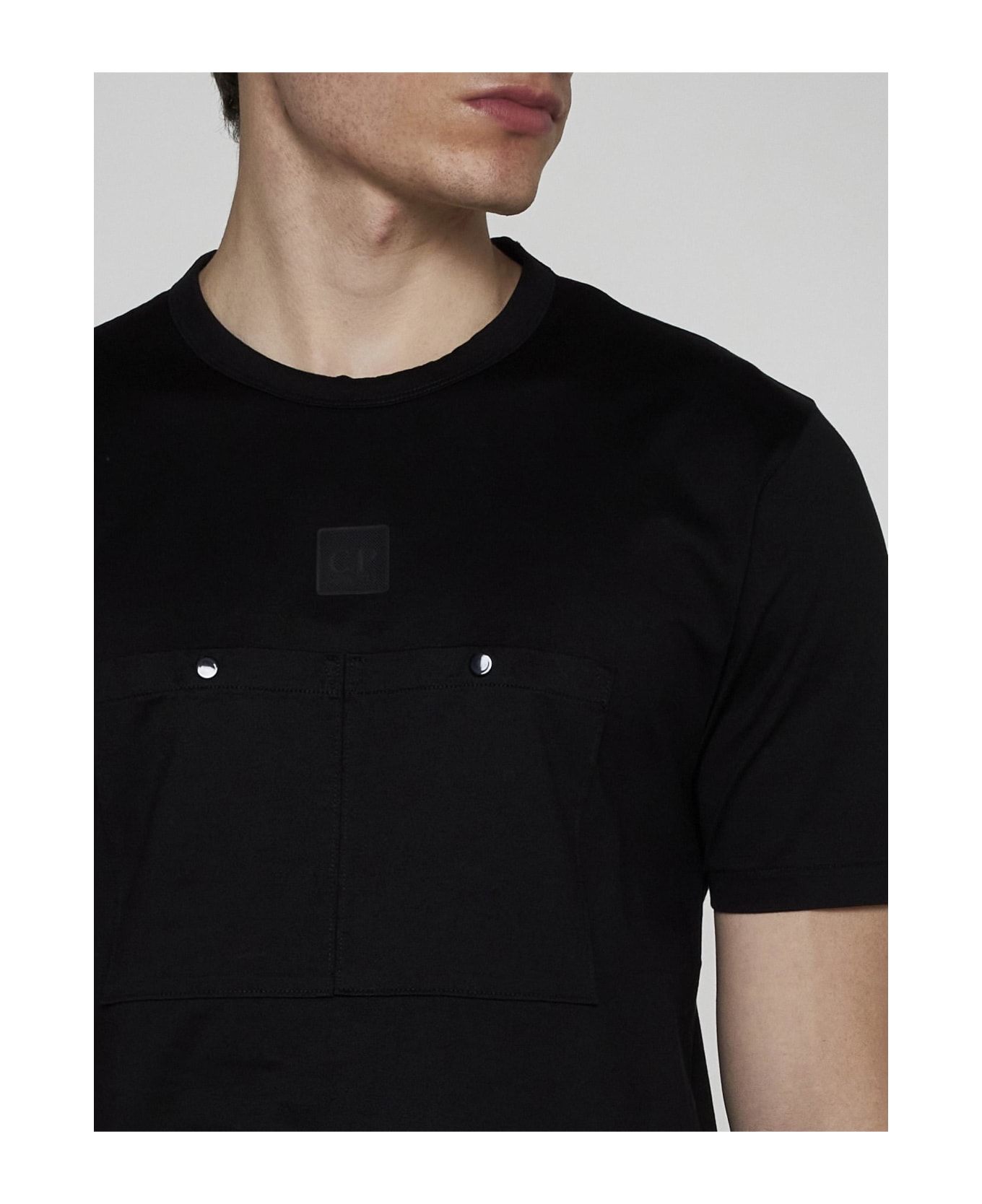 C.P. Company Logo And Pockets Cotton T-shirt - Black