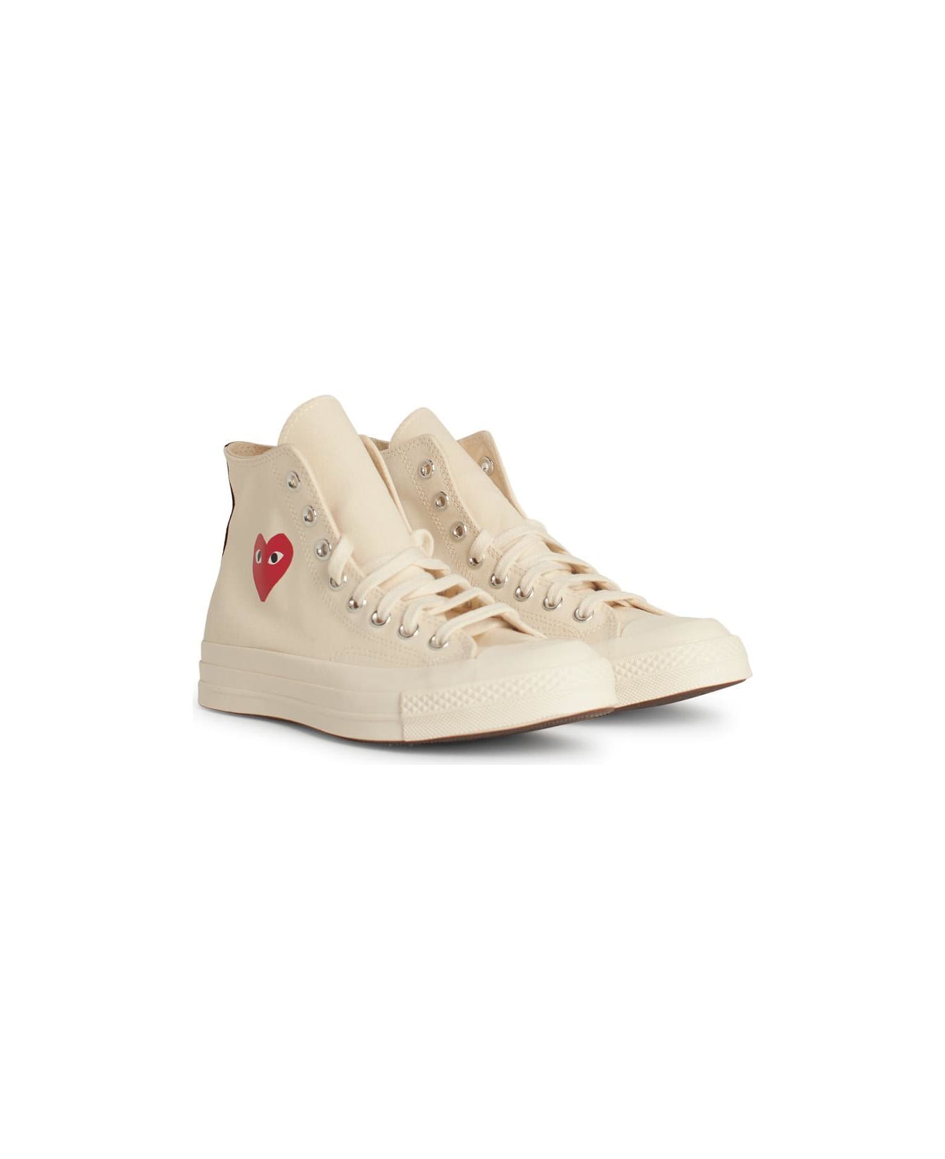 Comme des Garçons Play Beige Tela Sneakers - Beige