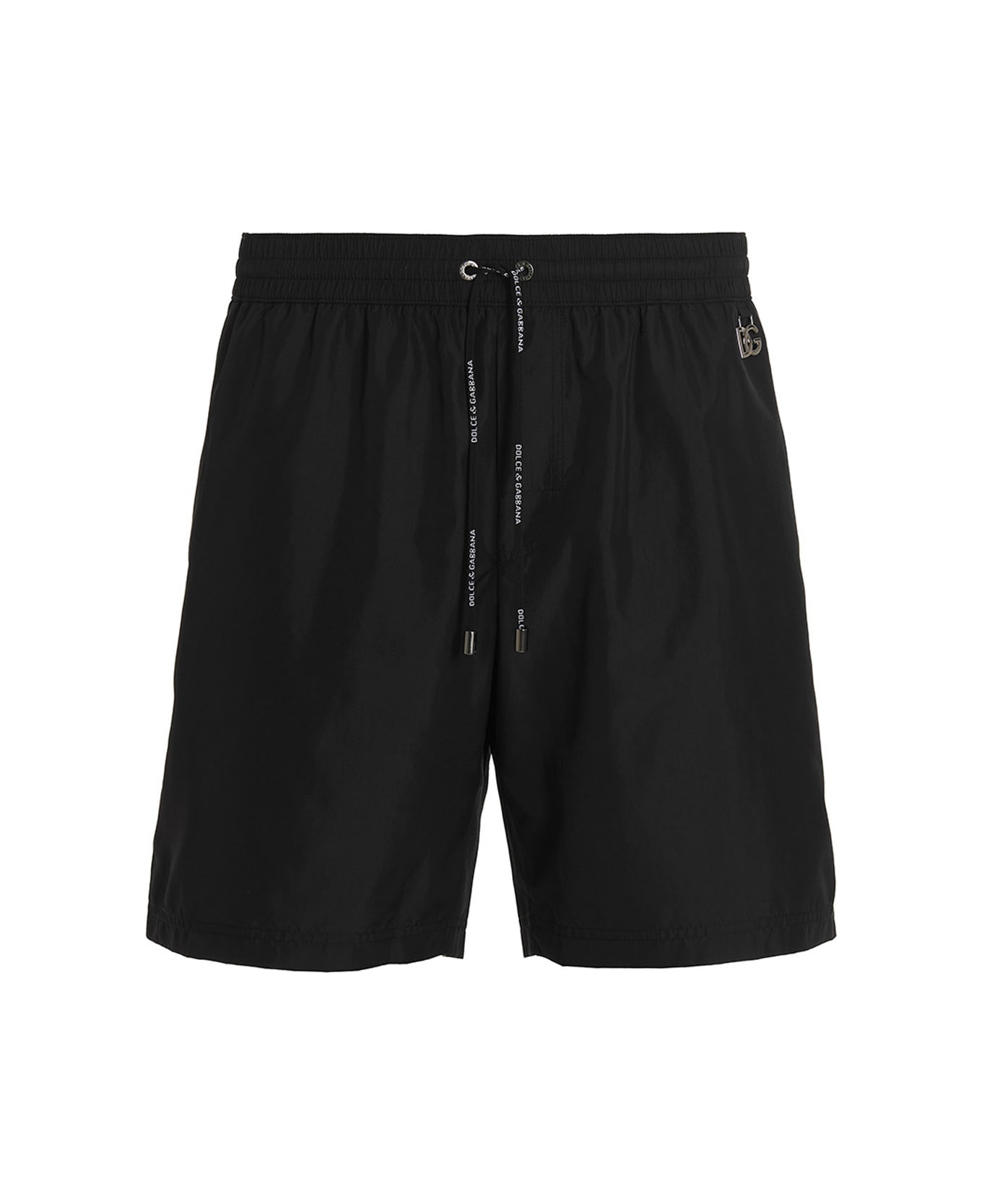 Dolce & Gabbana Logo Print Swim Shorts - black