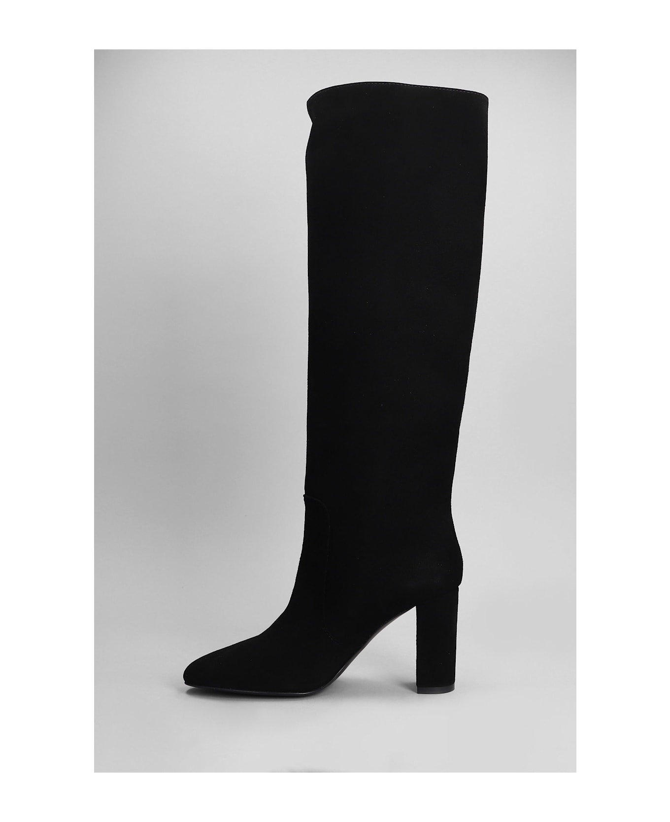 Via Roma 15 High Heels Boots In Black Suede - black