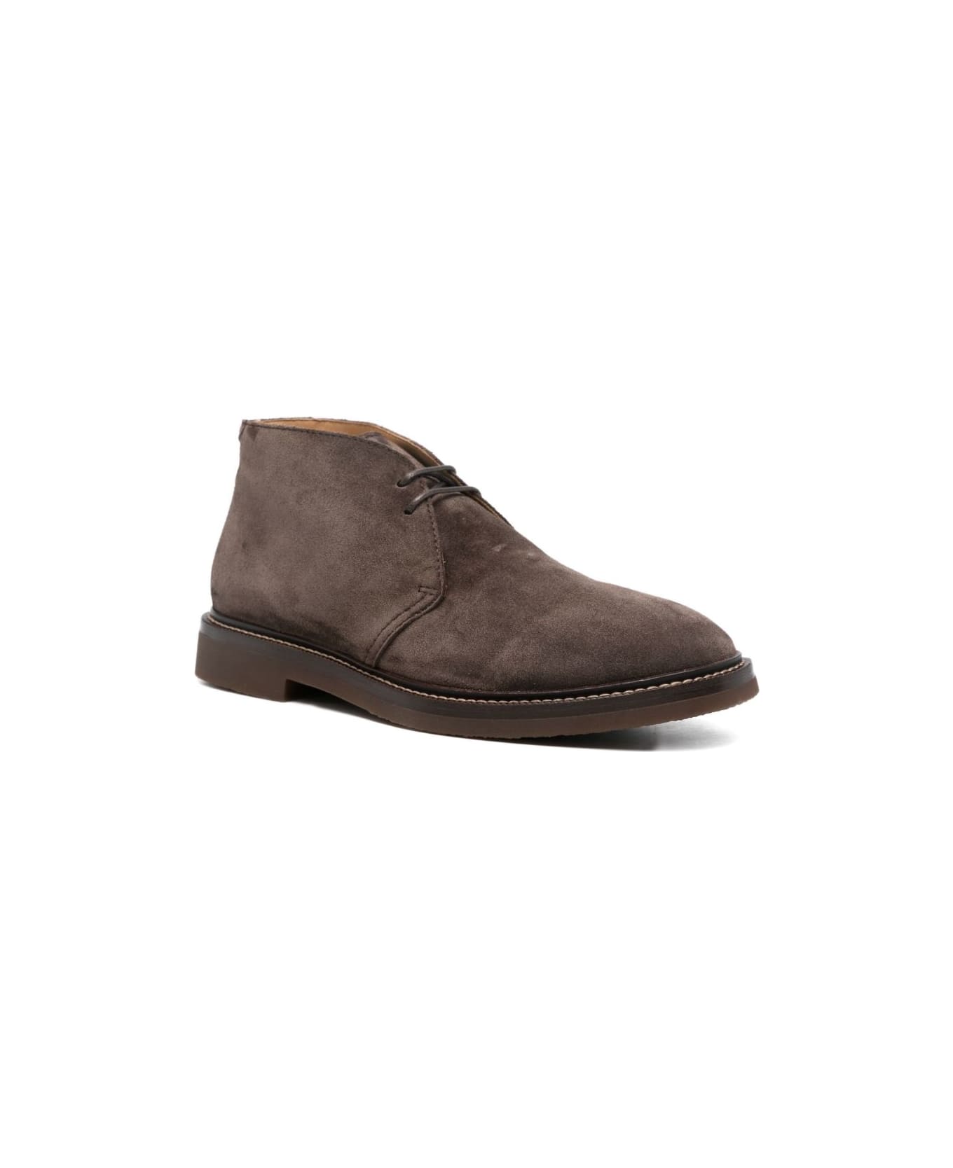 Brunello Cucinelli Suede Lace-up Ankle Boots