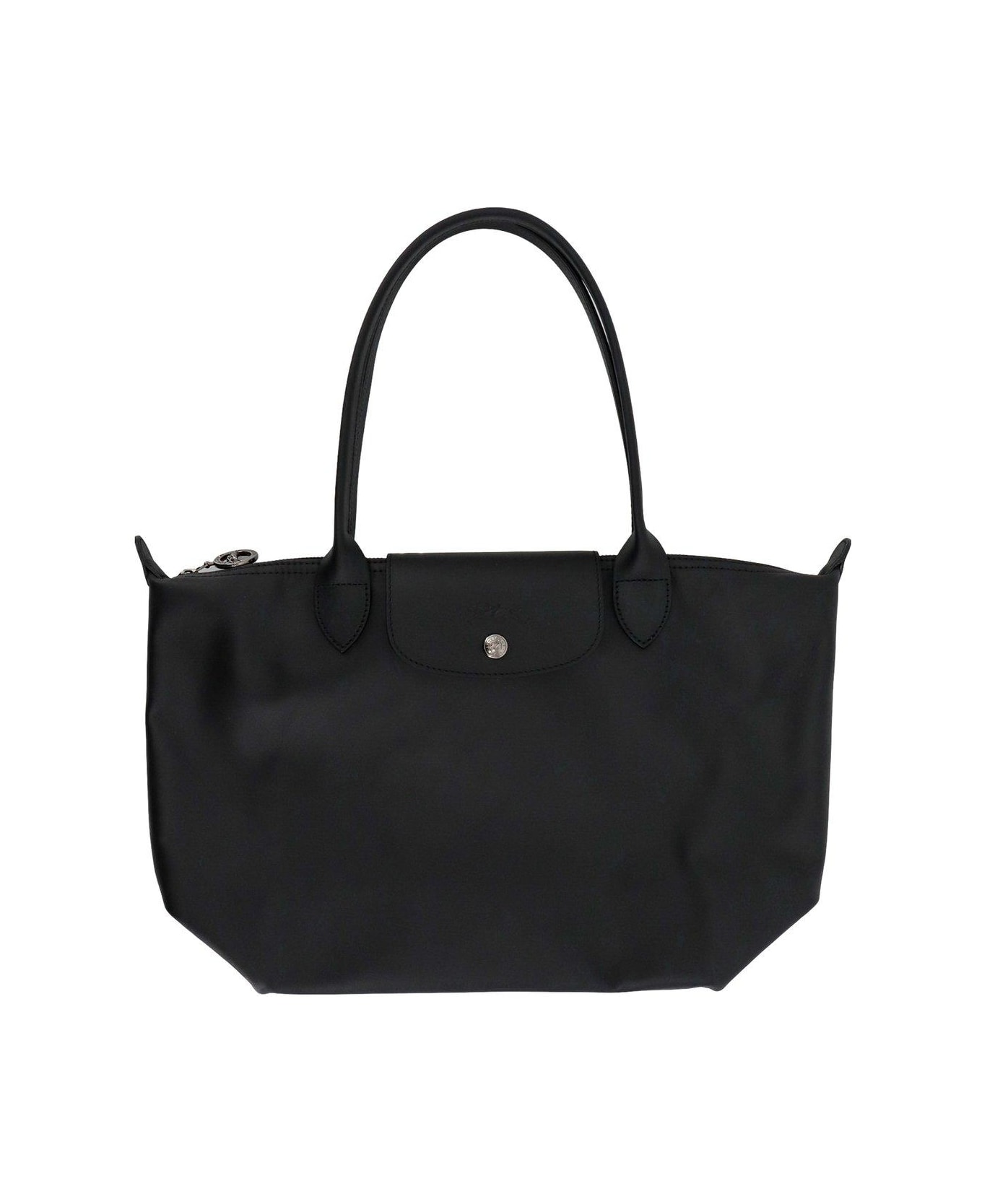 Longchamp Le Pliage Xtra Snap-buttoned Medium Tote Bag - BLACK トートバッグ