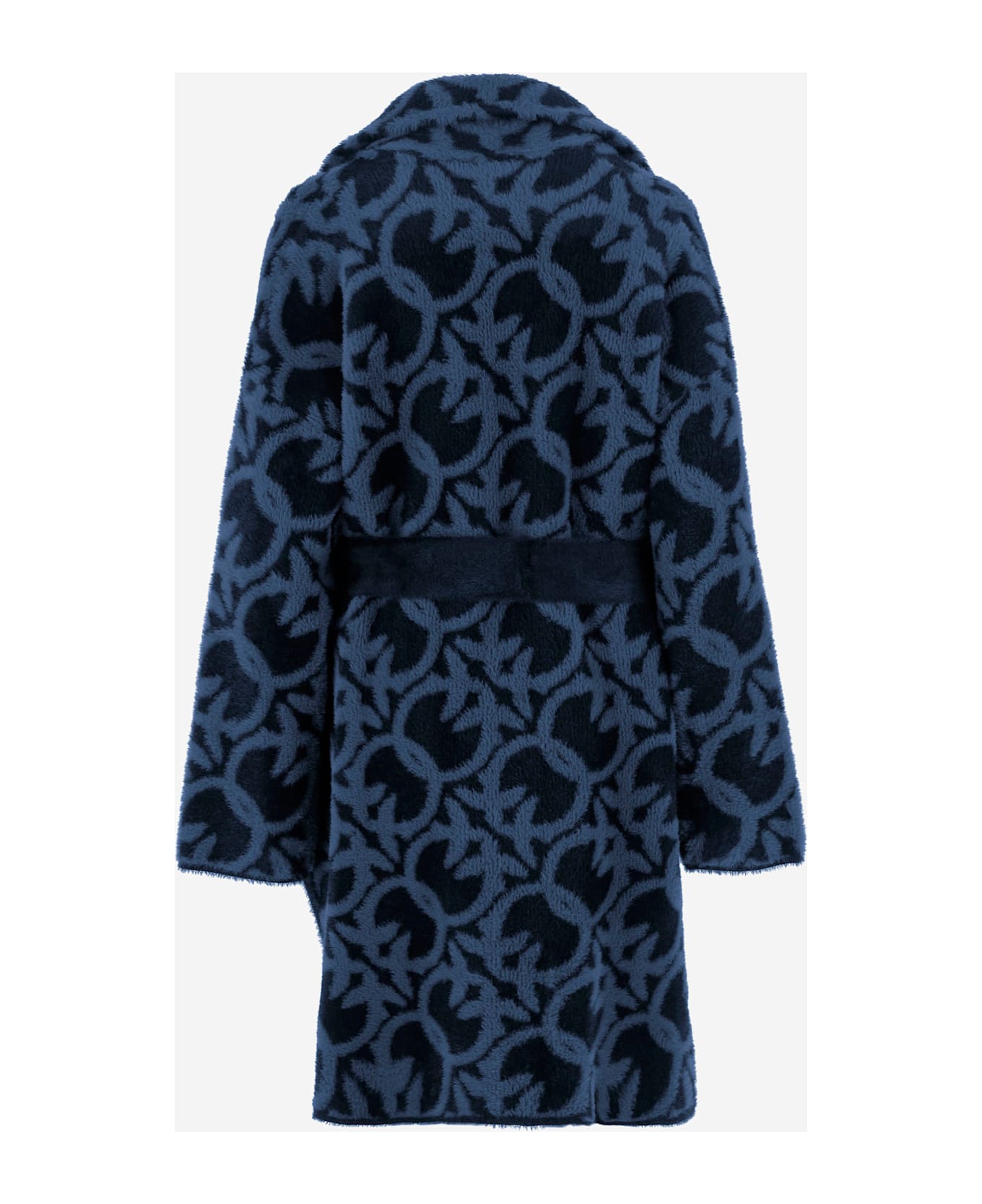 Pinko Nylon Coat With Love Birds Motif - Blue