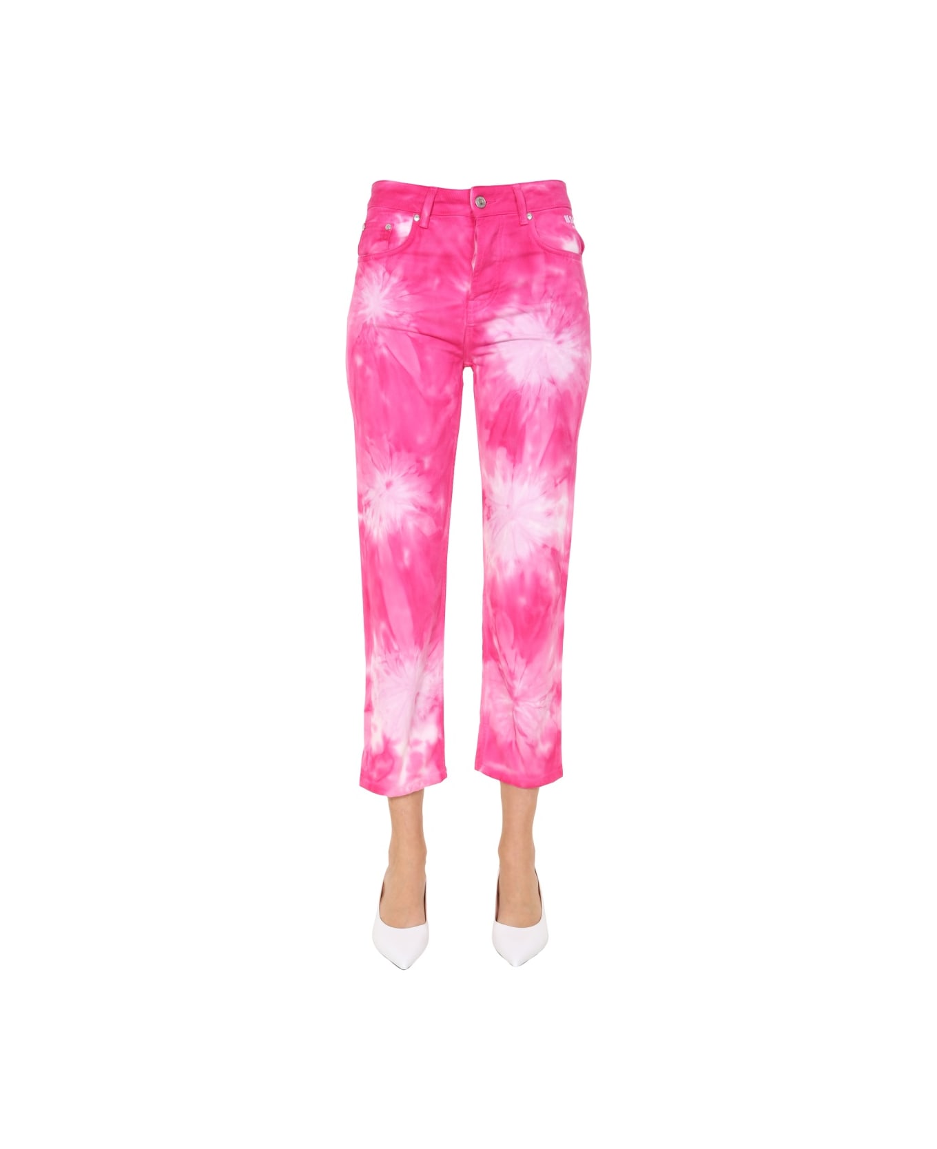 MSGM Cropped Jeans - FUCHSIA