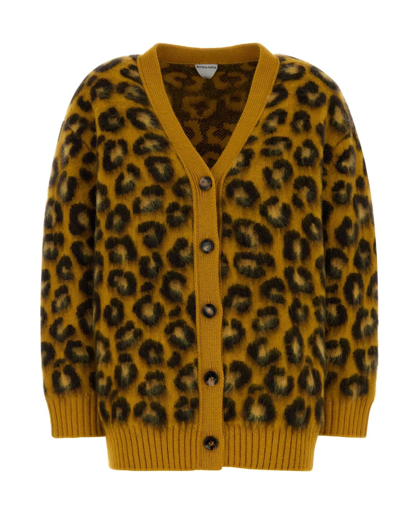 Bottega Veneta Embroidered Wool Blend Oversize Cardigan - EGGYOLKFONDANT
