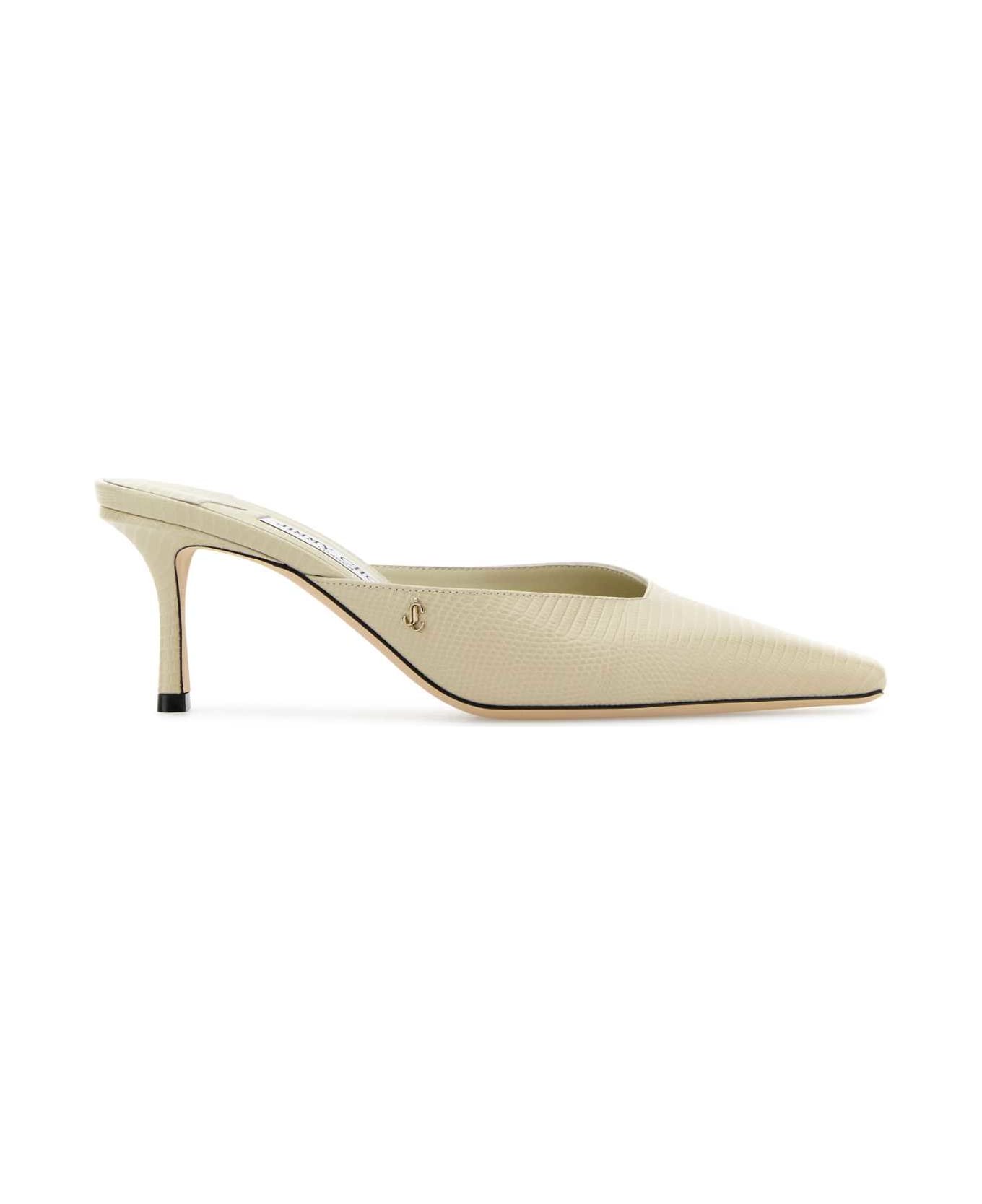 Jimmy Choo Sand Leather Vivi 65 Mules - BAMBOO