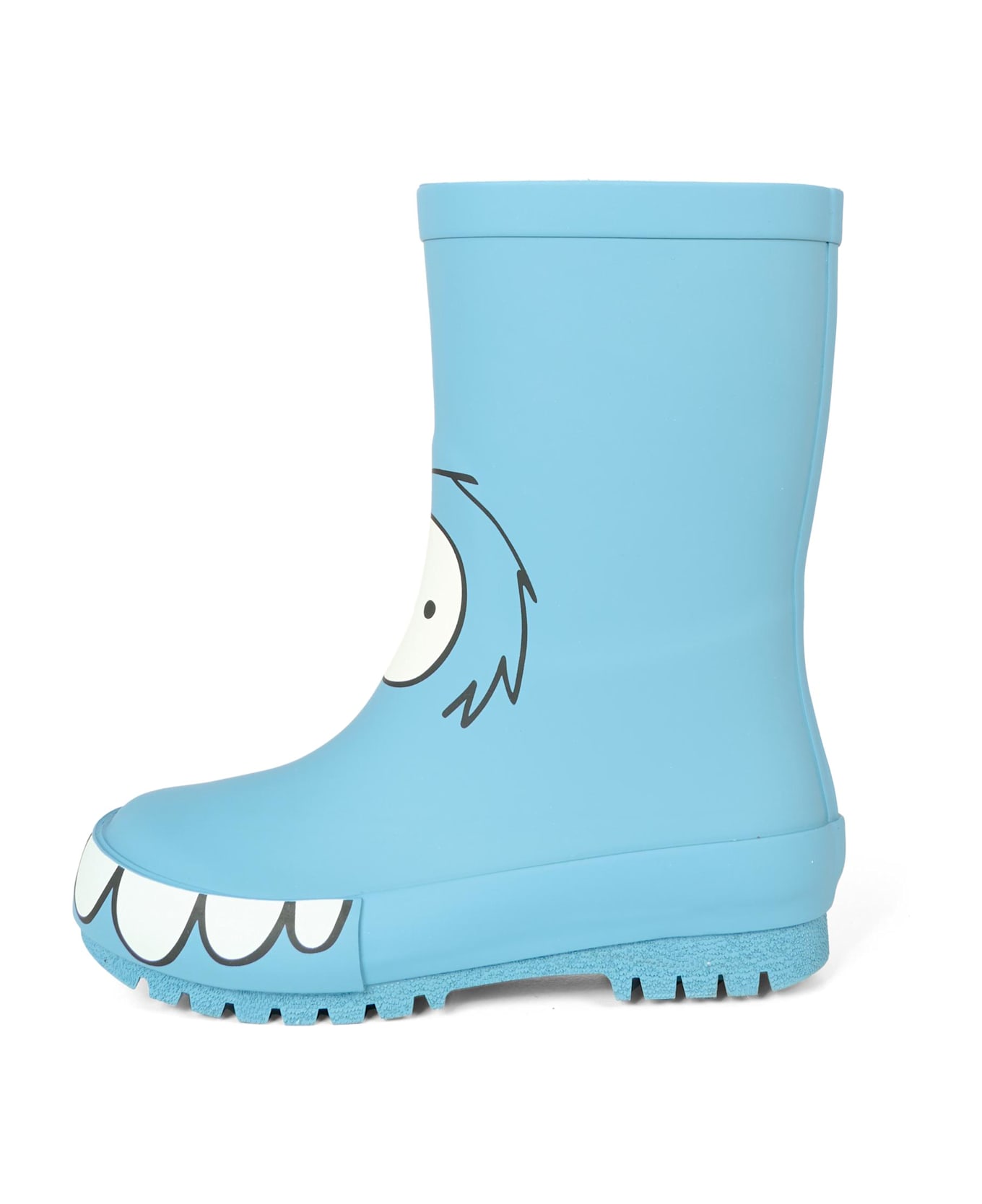 Stella McCartney Kids Light Blue Rain Boots For Boy With Yeti Print - Light Blue