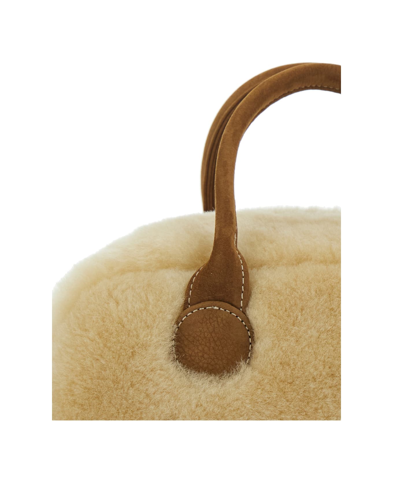 Marge Sherwood Beige Handbag With Top Zip Closure And Two Top Handles In Ecofur Woman - Beige