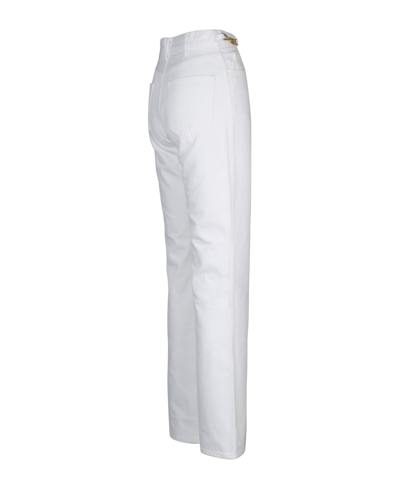 Celine High Waist Jeans With Triomphe Clamps - Bianco