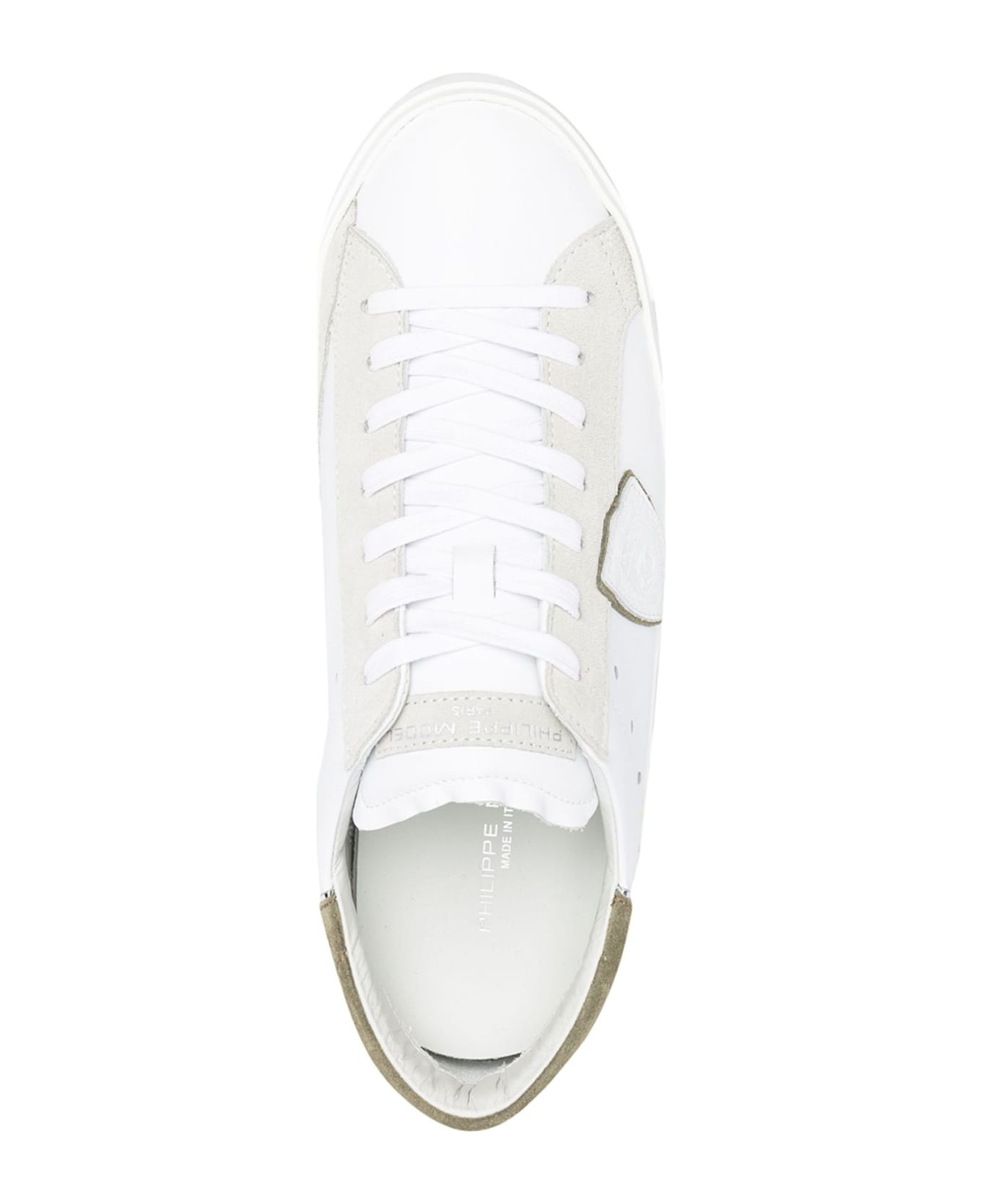 Philippe Model Prsx Low-top Sneakers In Leather, White Green - White
