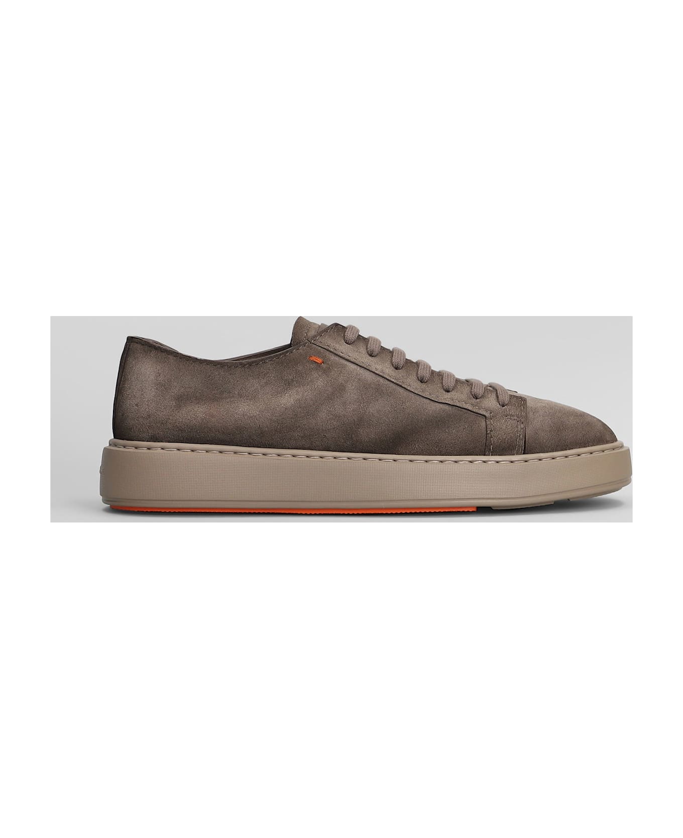 Santoni Godfrey Sneakers In Brown Suede - brown