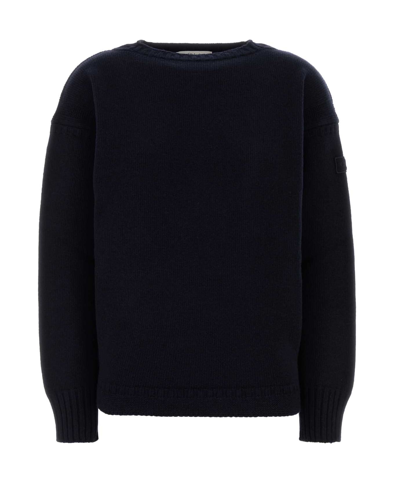 Chloé Dark Blue Wool Blend Sweater - NAVY