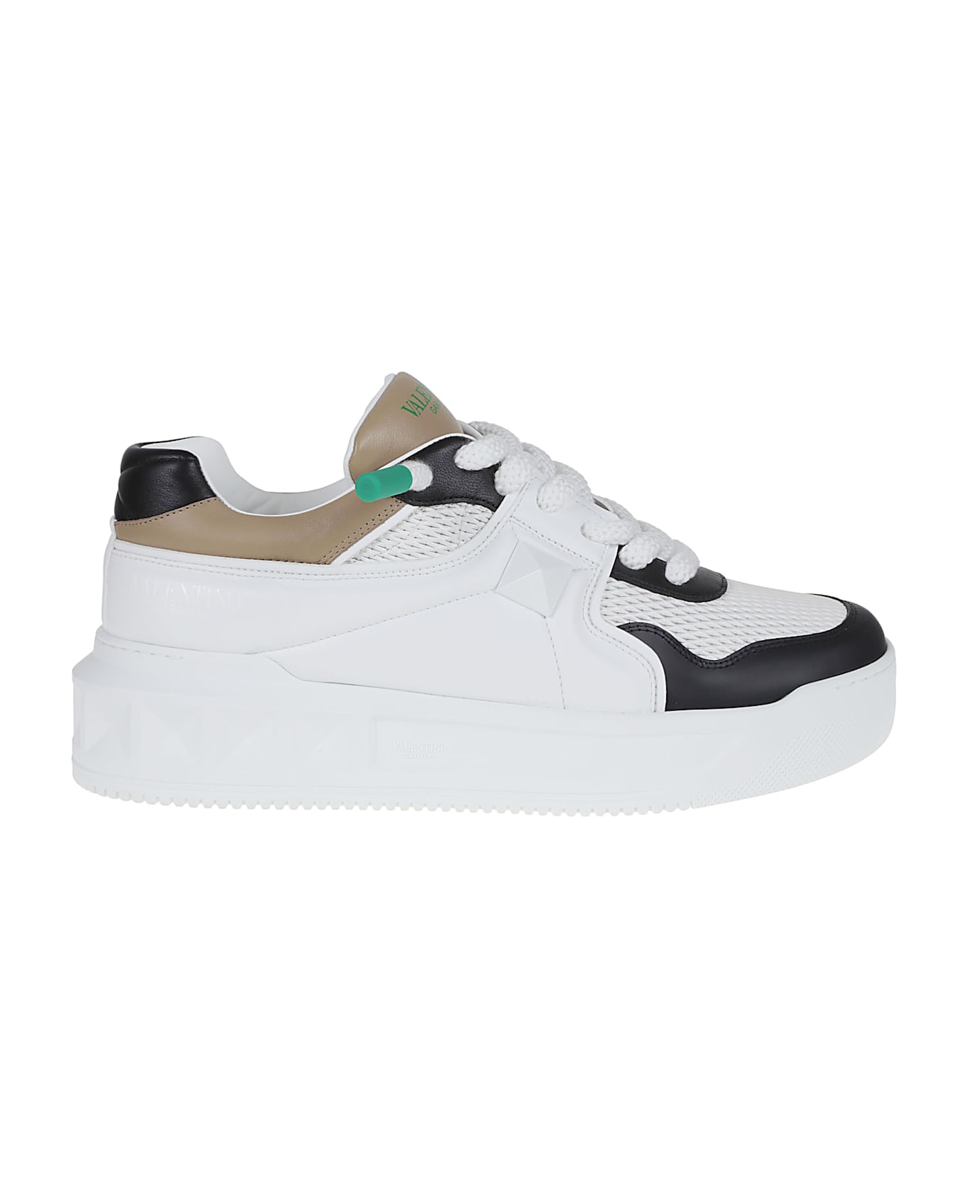 Valentino Garavani Sneaker One Stud Xl - Rje Bianco Nero Desert Beige