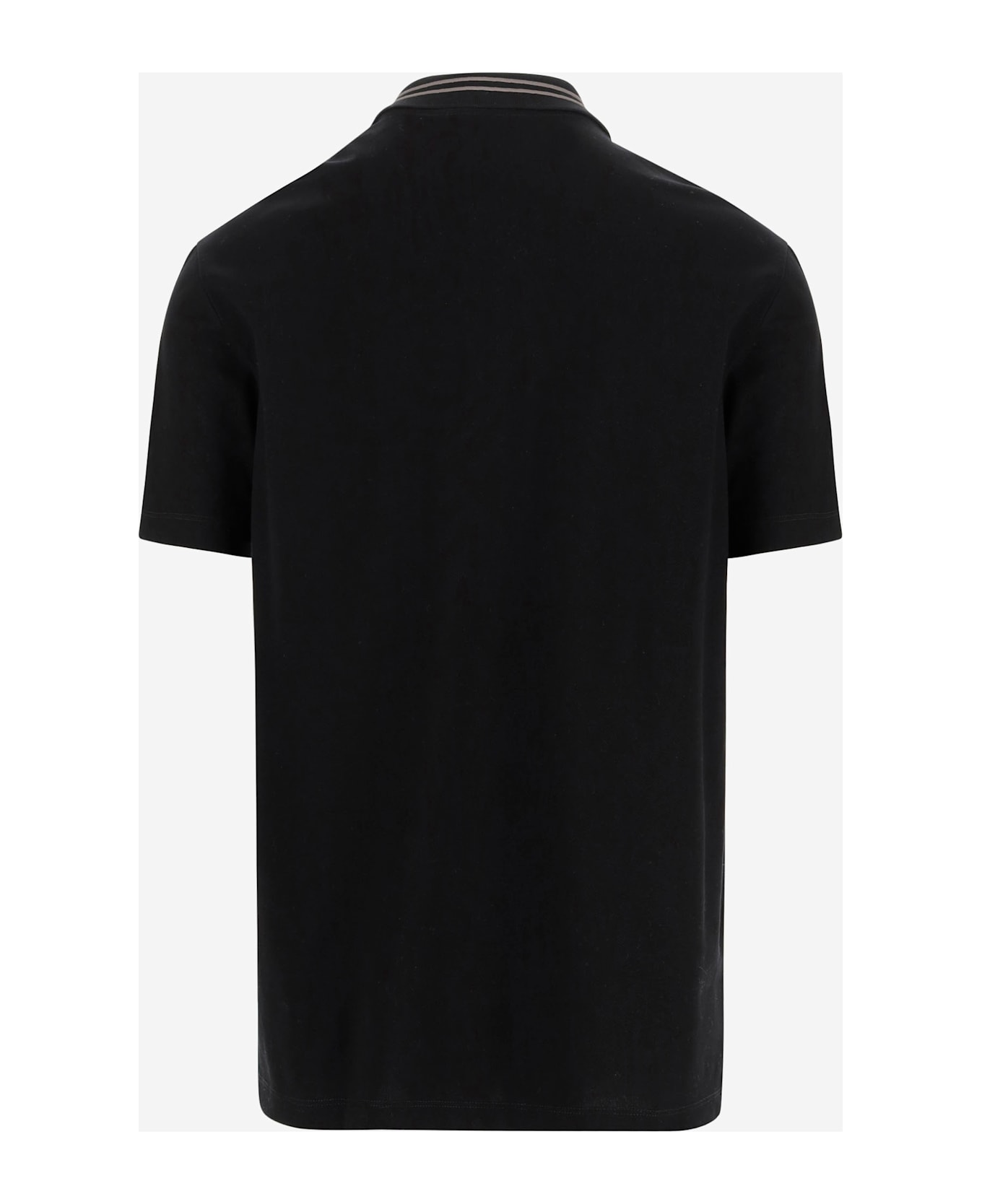 Versace Polo Shirt With Medusa Embroidery - Black