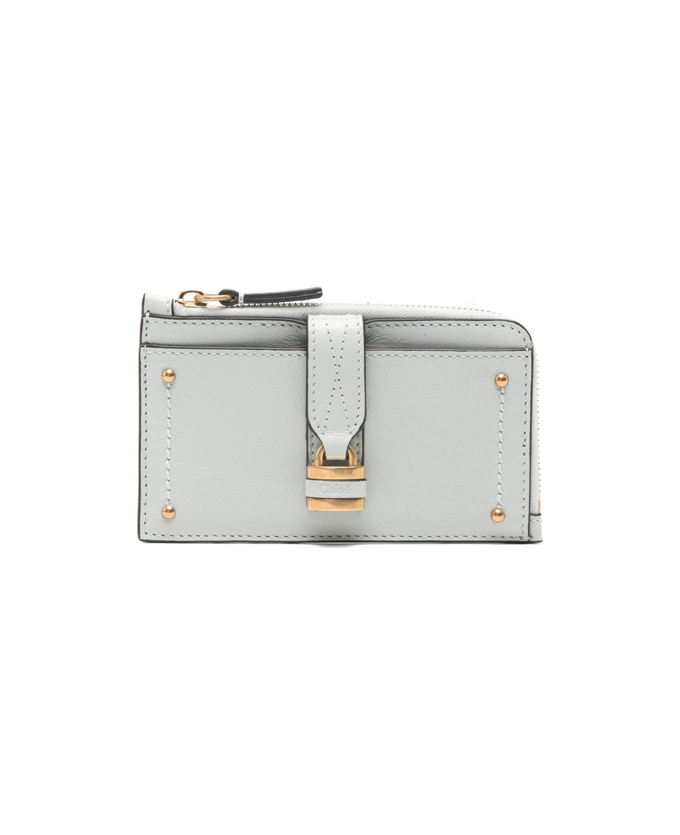 Chloé Paddington Leather Card Case - Clear Blue