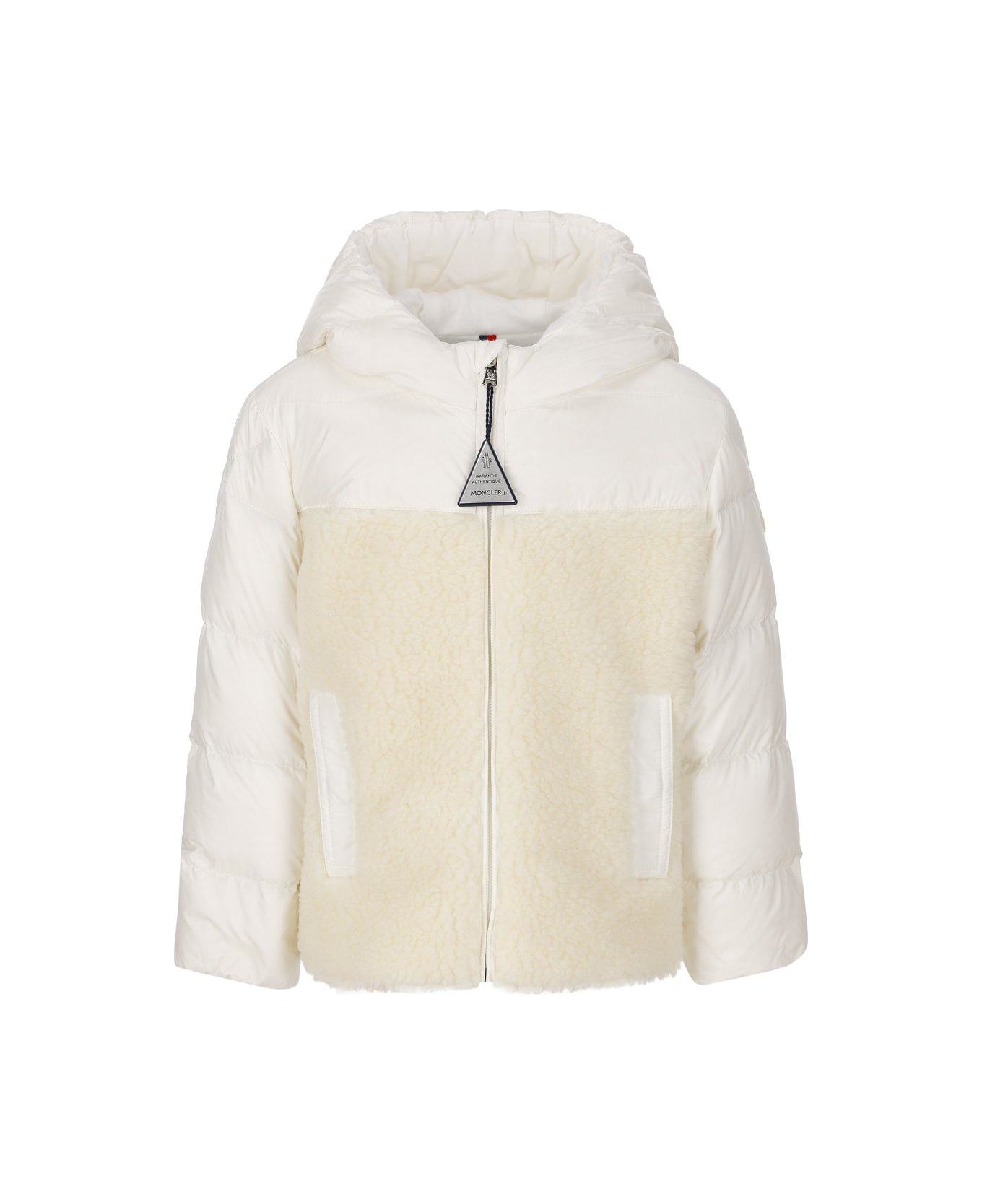 Moncler Zip-up Hooded Padded Jacket - White