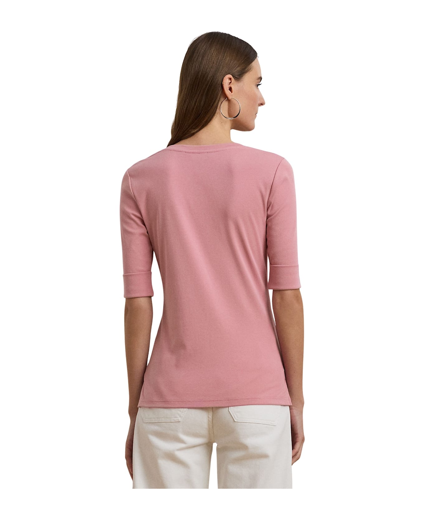 Ralph Lauren V Judy Elbow Sleeve Knit - Rose Mauve