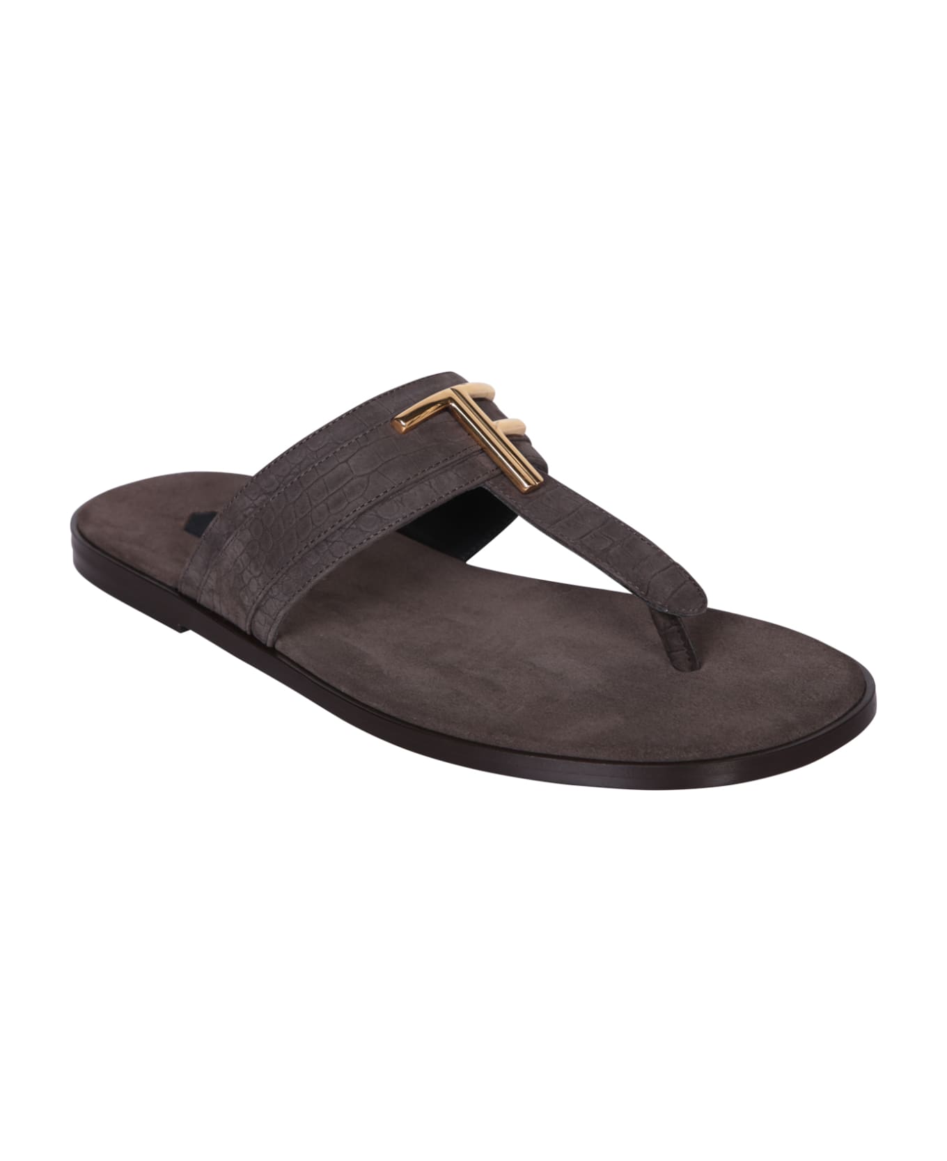 Tom Ford Brighton Crododile Brown Sandals - Brown その他各種シューズ
