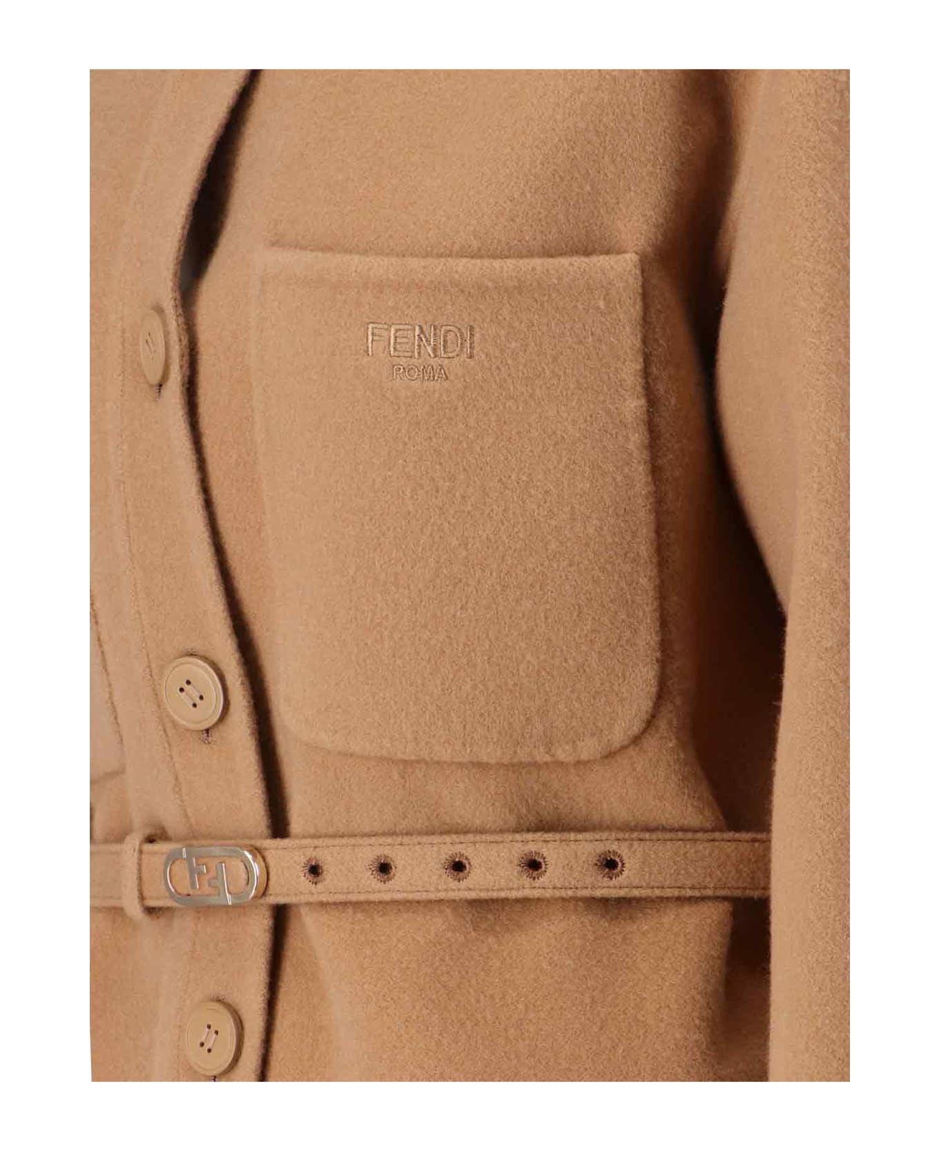 Fendi Cashmere Shirt Jacket - Brown