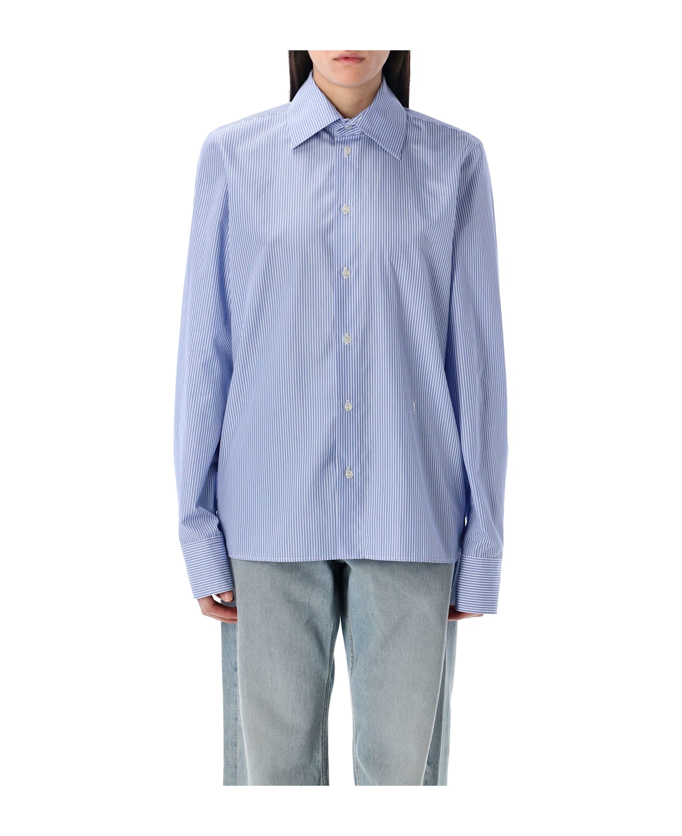 Saint Laurent Cassandre Shirt - LIGHT BLUE WHITE