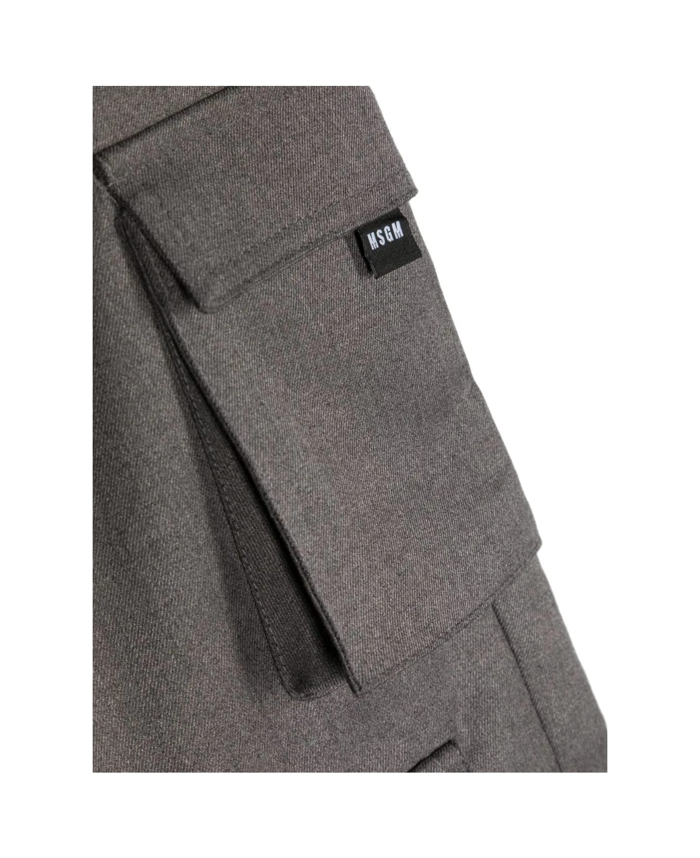 MSGM Grey Cargo Trousers - Grigio