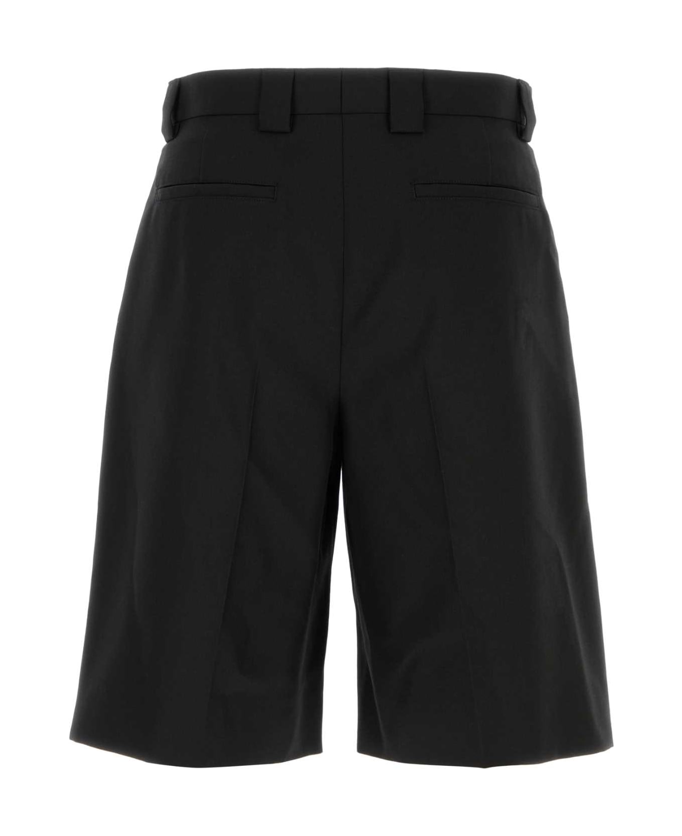 Gucci Black Twill Bermuda Shorts - BLACKMIX