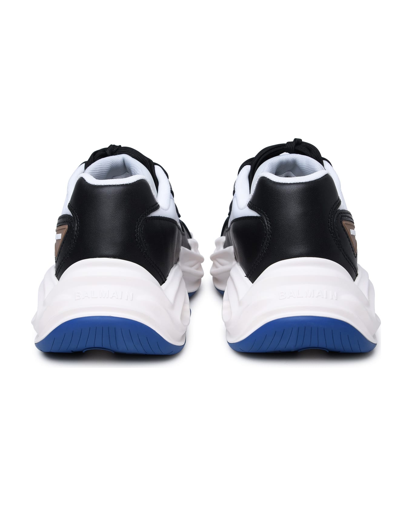 Balmain 'run-row' Multicolor Leather And Nylon Sneakers - Sld Bleu Jaune Fluo Noir スニーカー