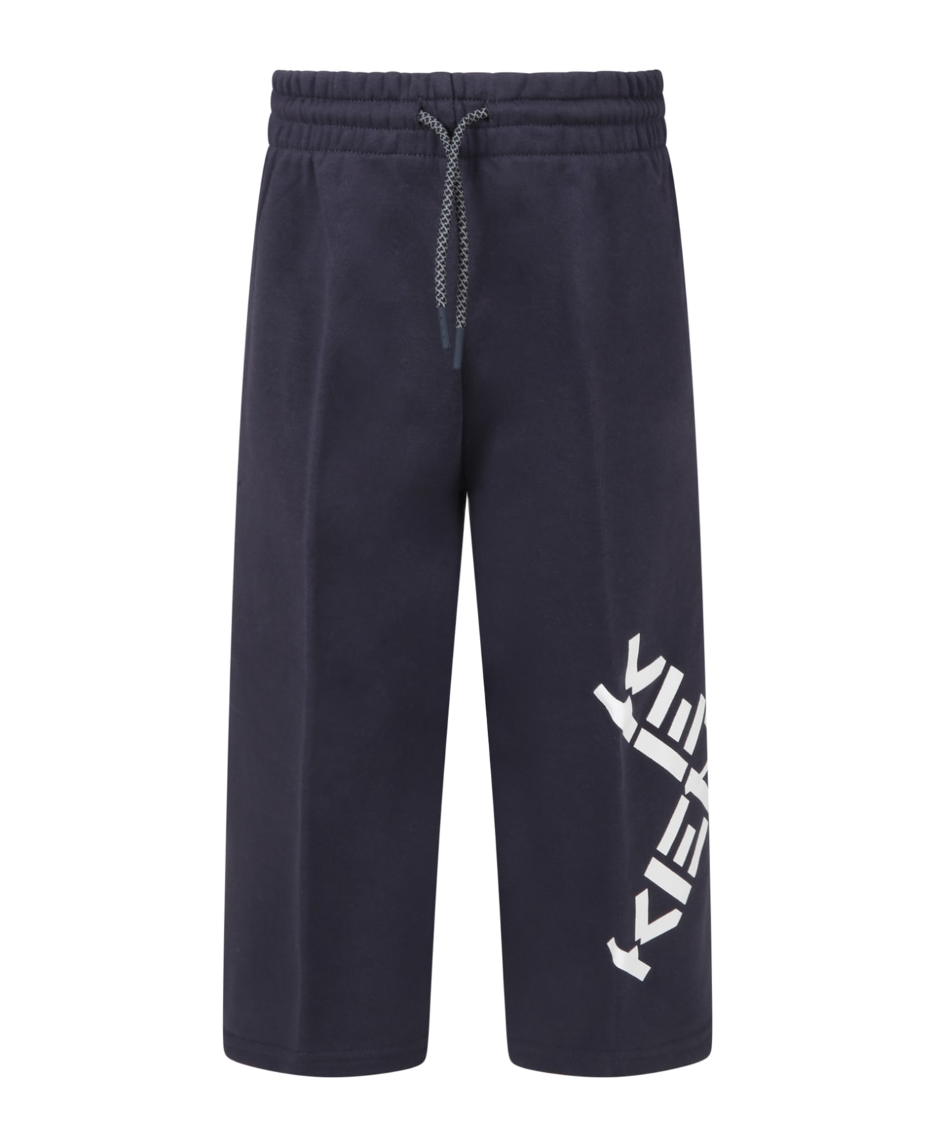 Kenzo Kids Grey Pants For Girl With Logos - Grey ボトムス