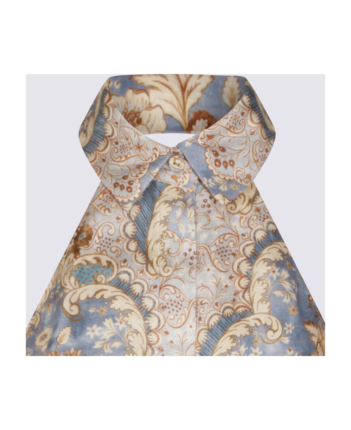 Zimmermann Damask Denim Linen Jumpsuit - DAMASK DENIM