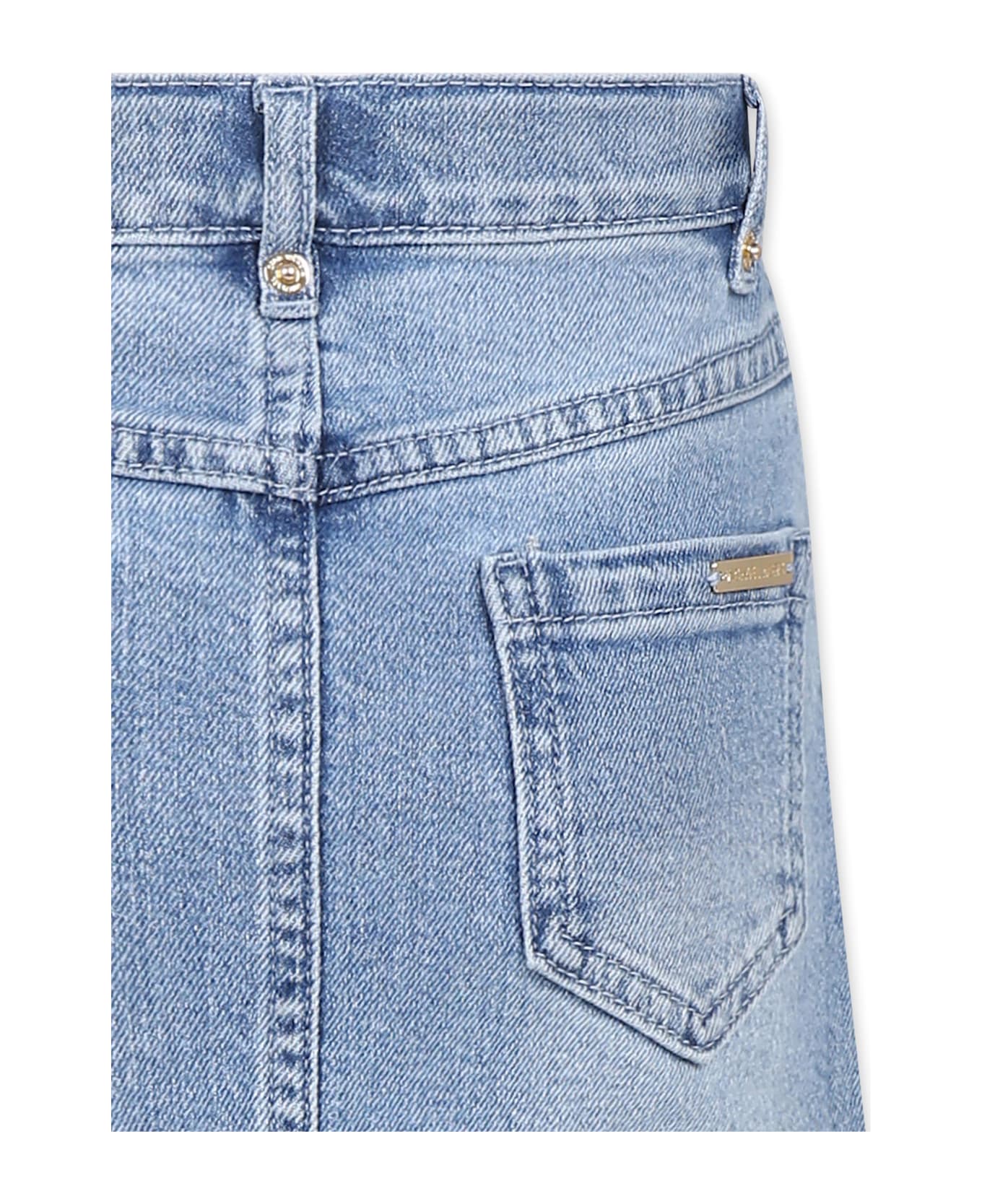 Michael Kors Denim Skirt For Girl With Logo - Denim