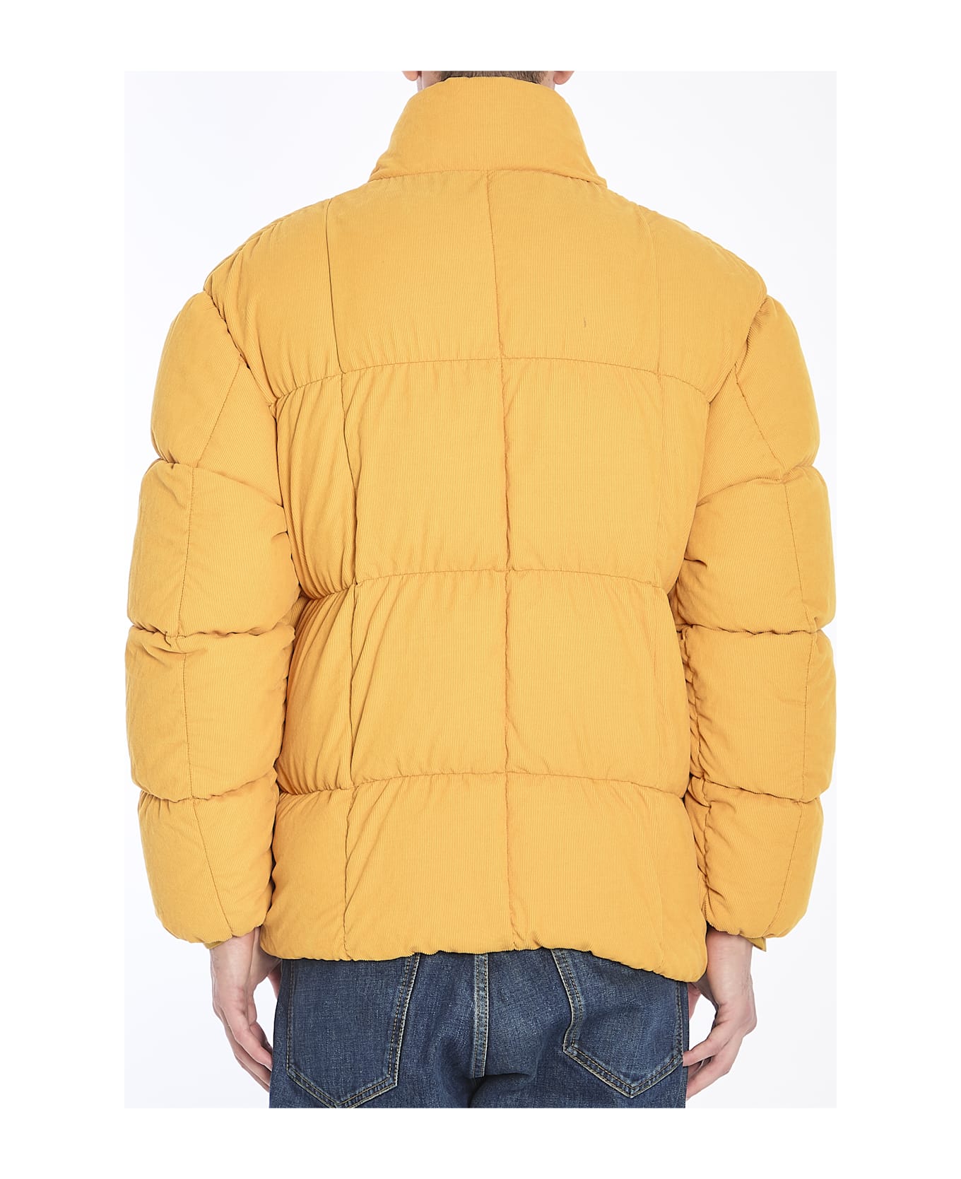 Palm Angels Monogram Corduroy Puffer Jacket - ORANGE