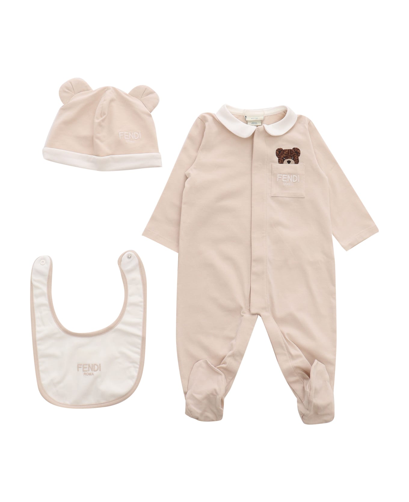 Fendi Jersey Stretch Romper Suit - BEIGE