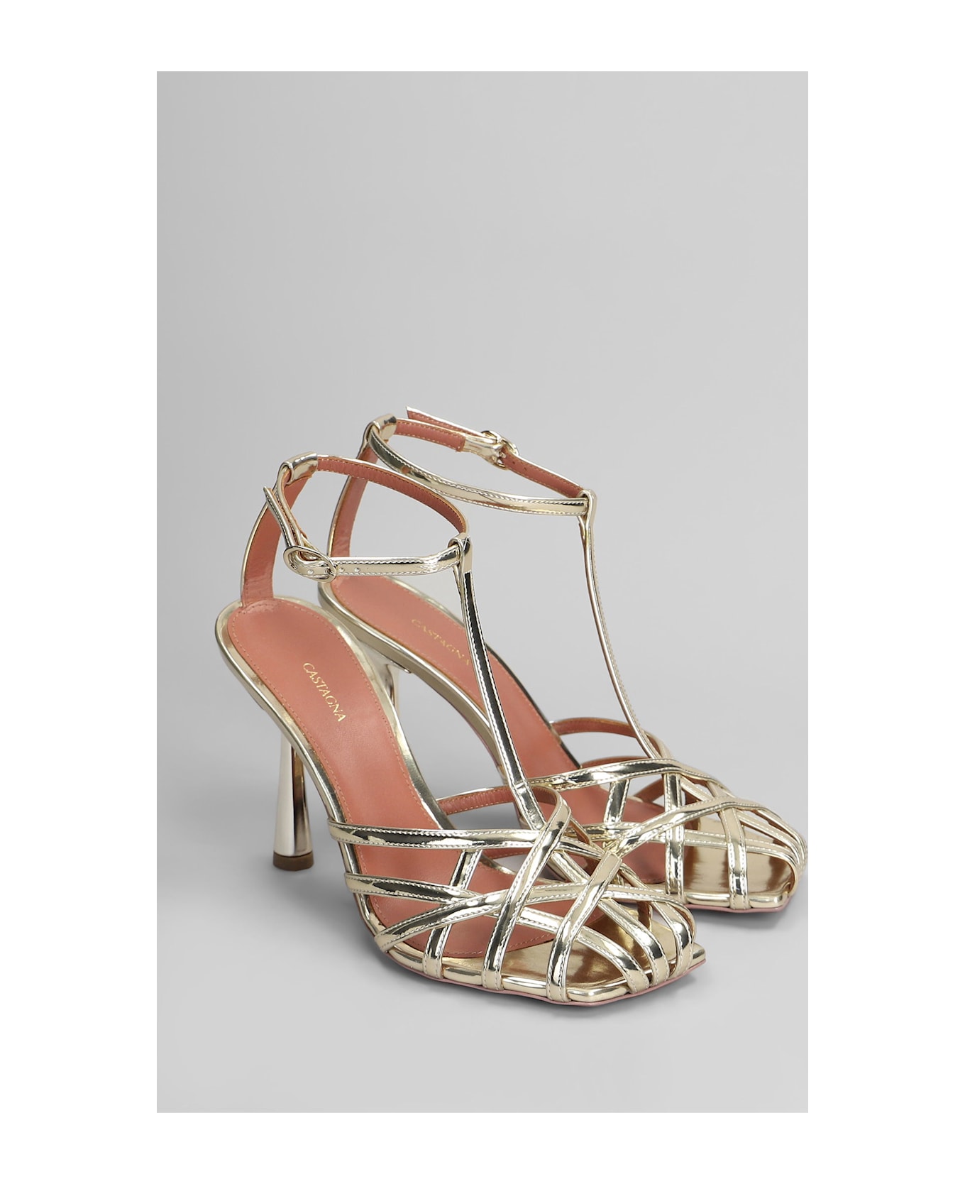 Aldo Castagna Lidia Sandals In Platinum Leather - platinum