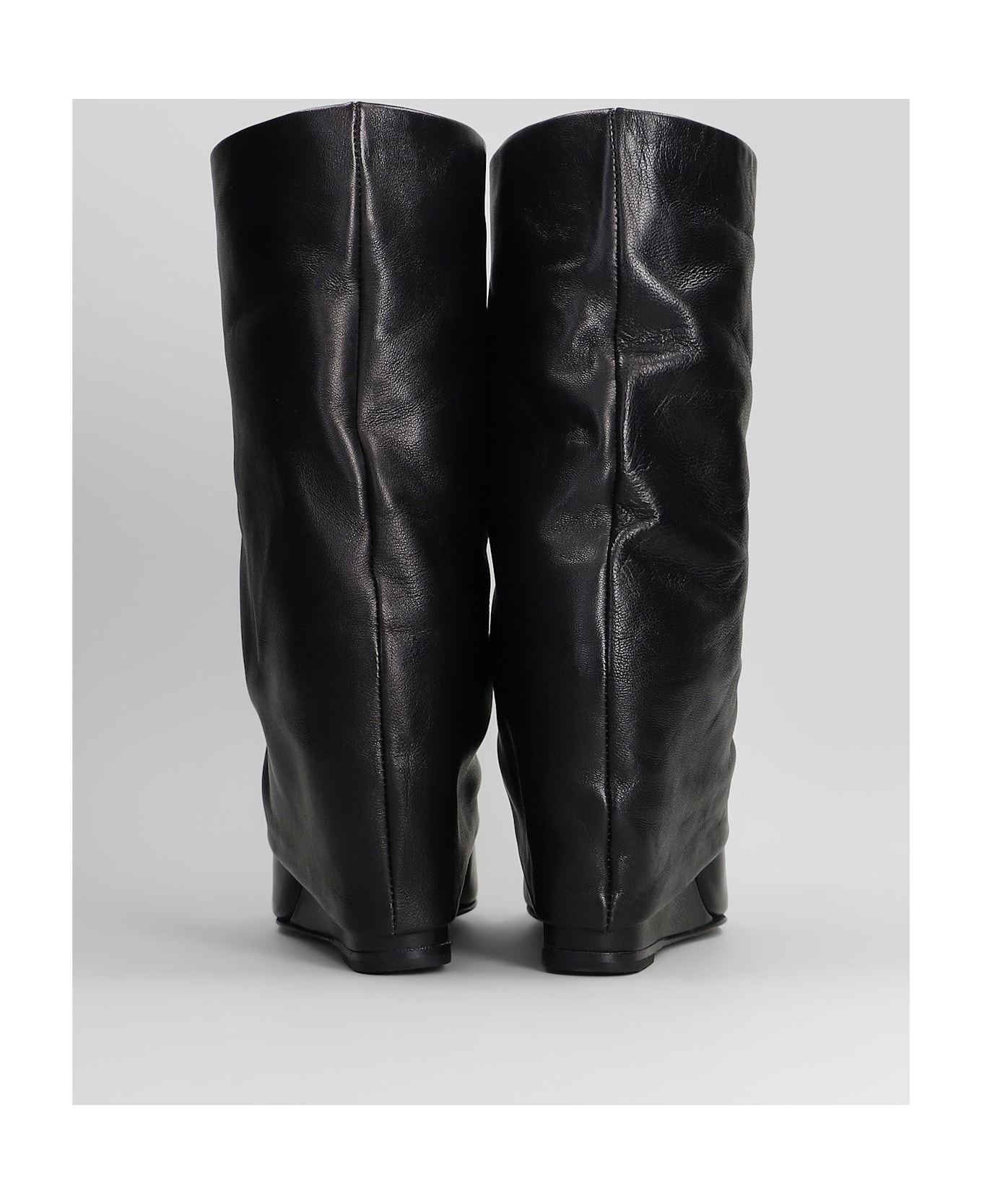 The Seller High Heels Ankle Boots In Black Leather - black