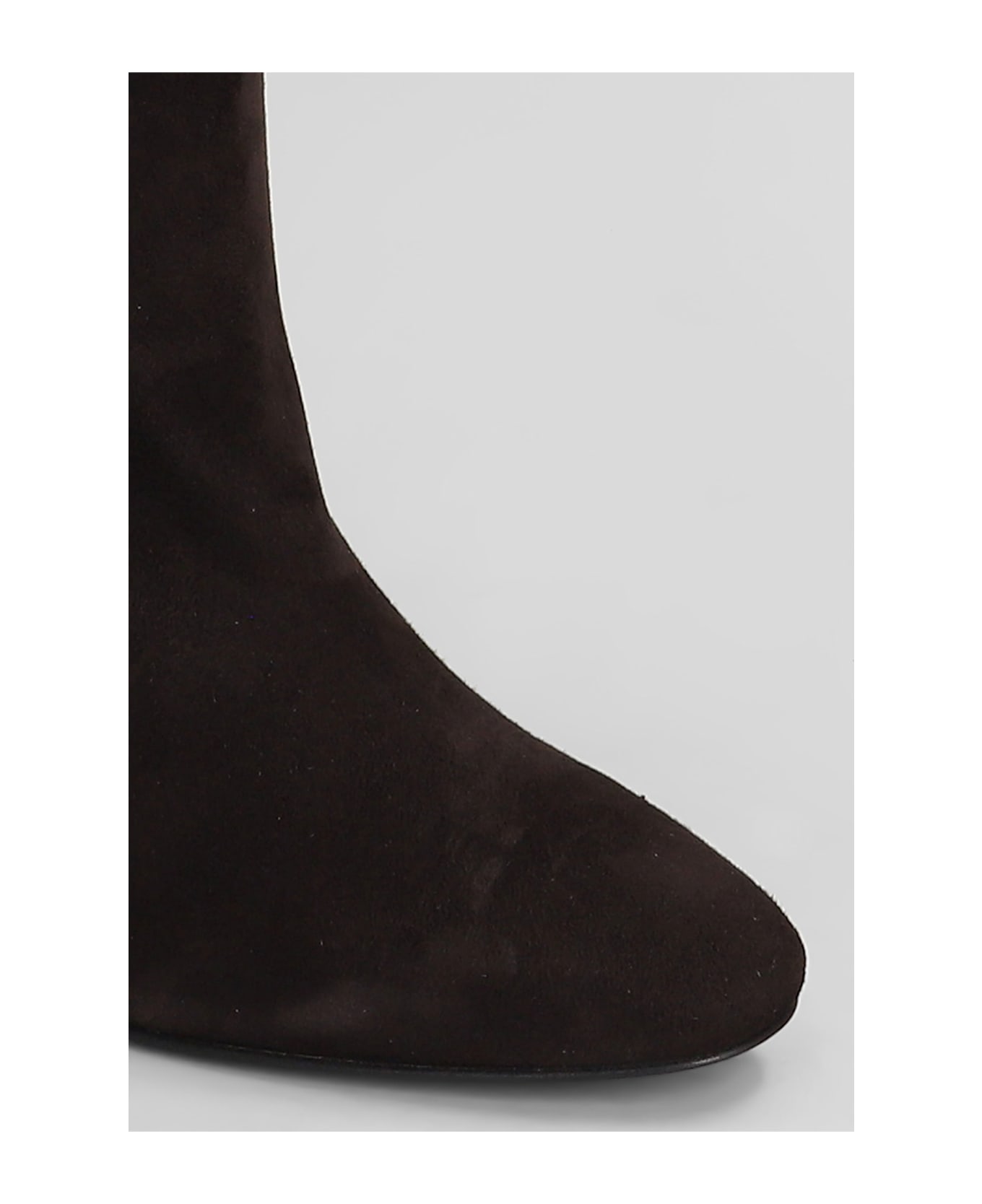 Via Roma 15 High Heels Boots In Dark Brown Suede - dark brown